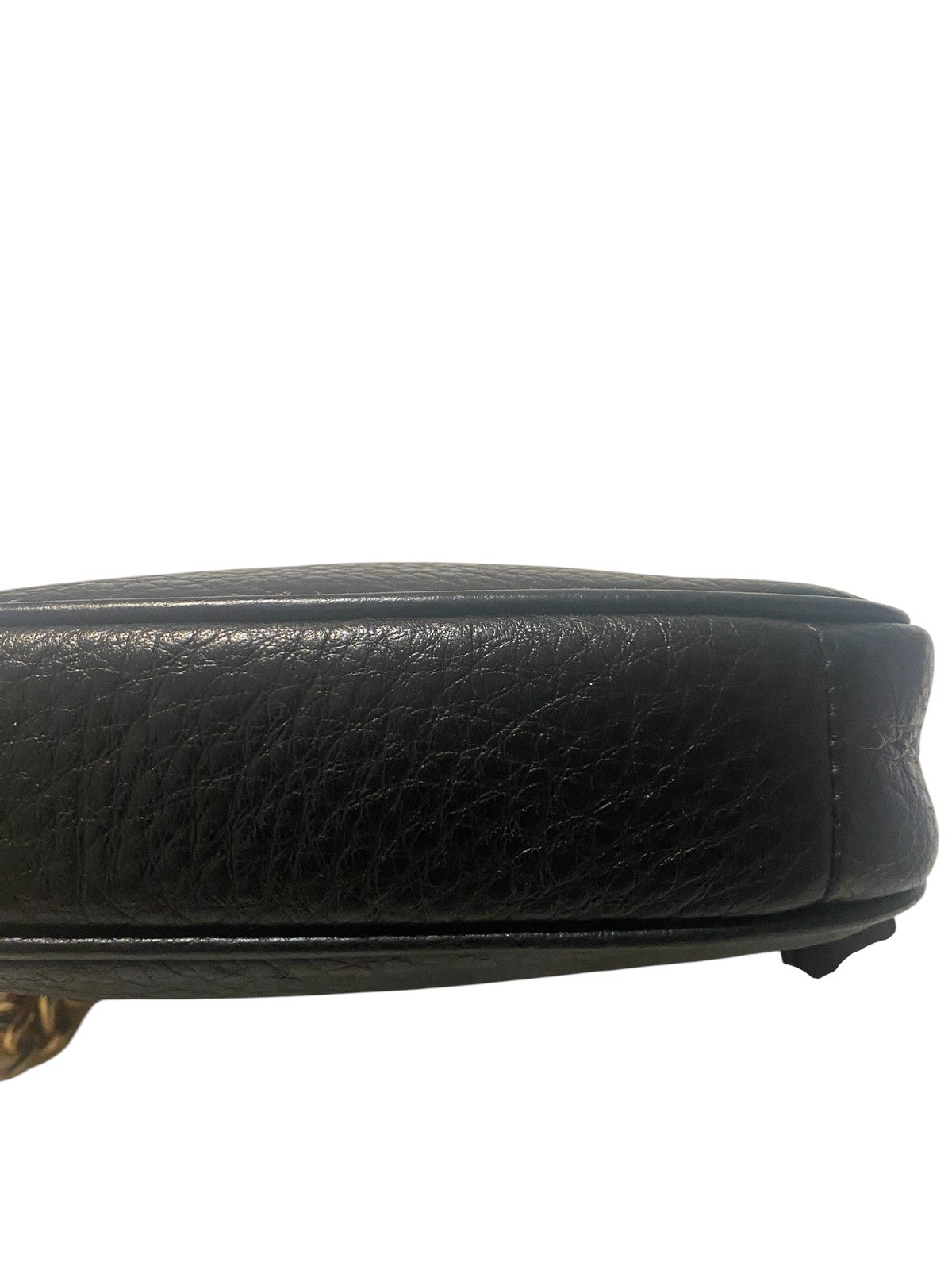 Coach Nolita 15 Clutch Black Pebbled Leather Wristlet Pouch w/ Gold-Tone Chain