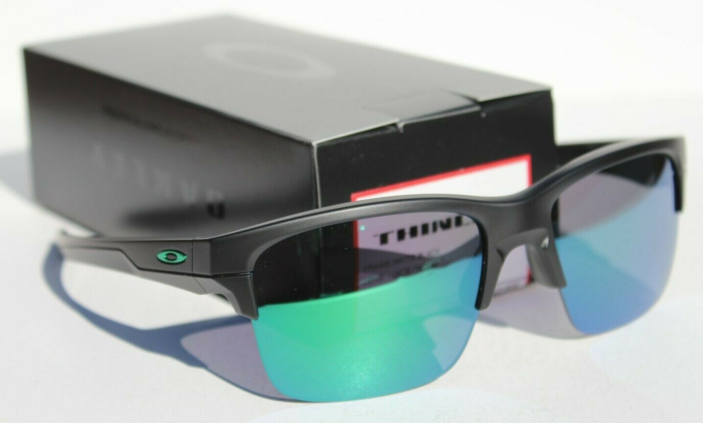 OAKLEY Thinlink Sunglasses Matte Black/Jade Green Iridium OO9316-09 NEW
