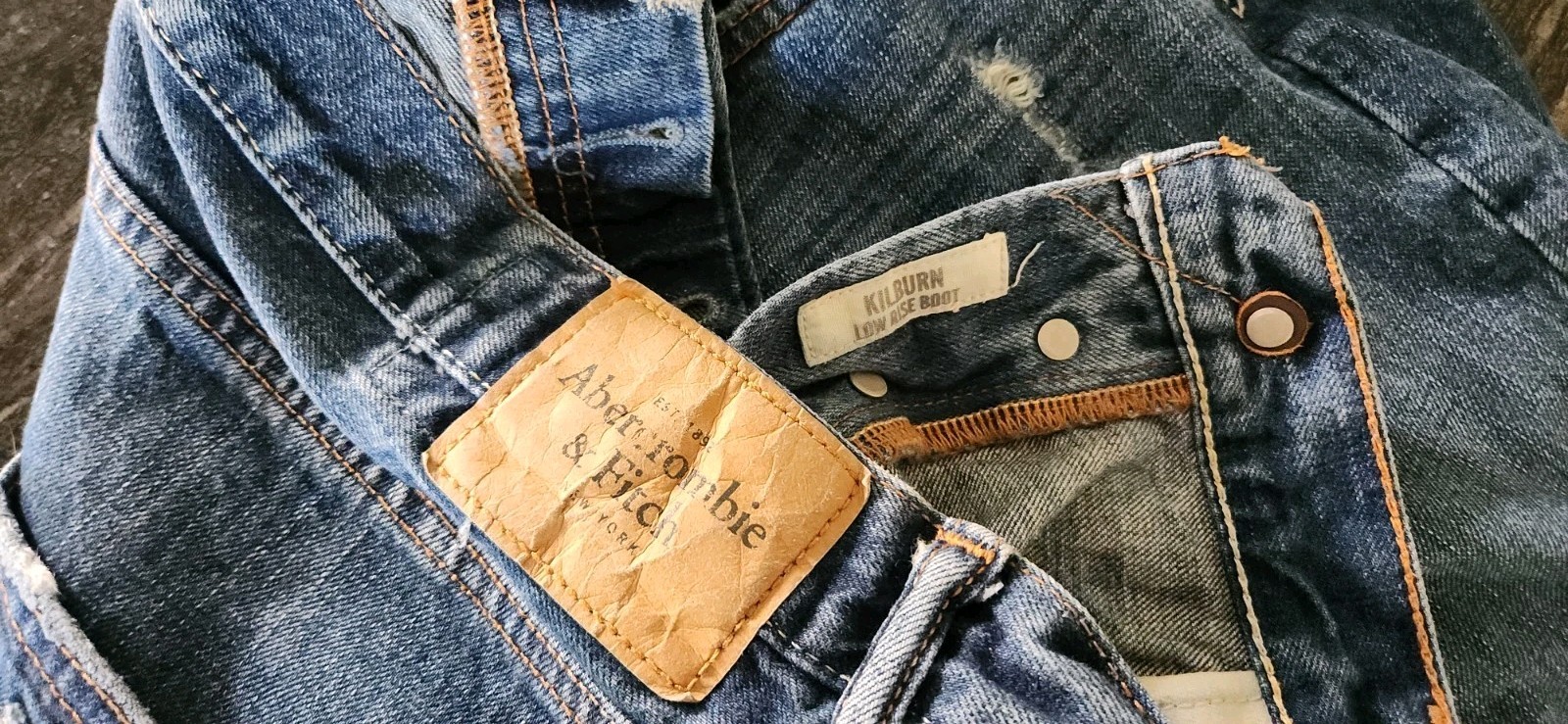 Abercrombie & Fitch Mens Kilburn Low Rise Boot Jean Sz W36 L32 Button Fly Y2K