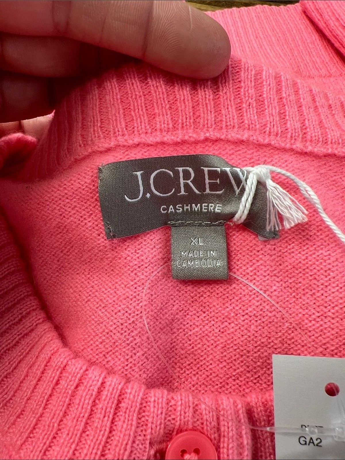 J. Crew Perfect Cashmere Cardigan in Neon Vivid Coral Size XL NWT