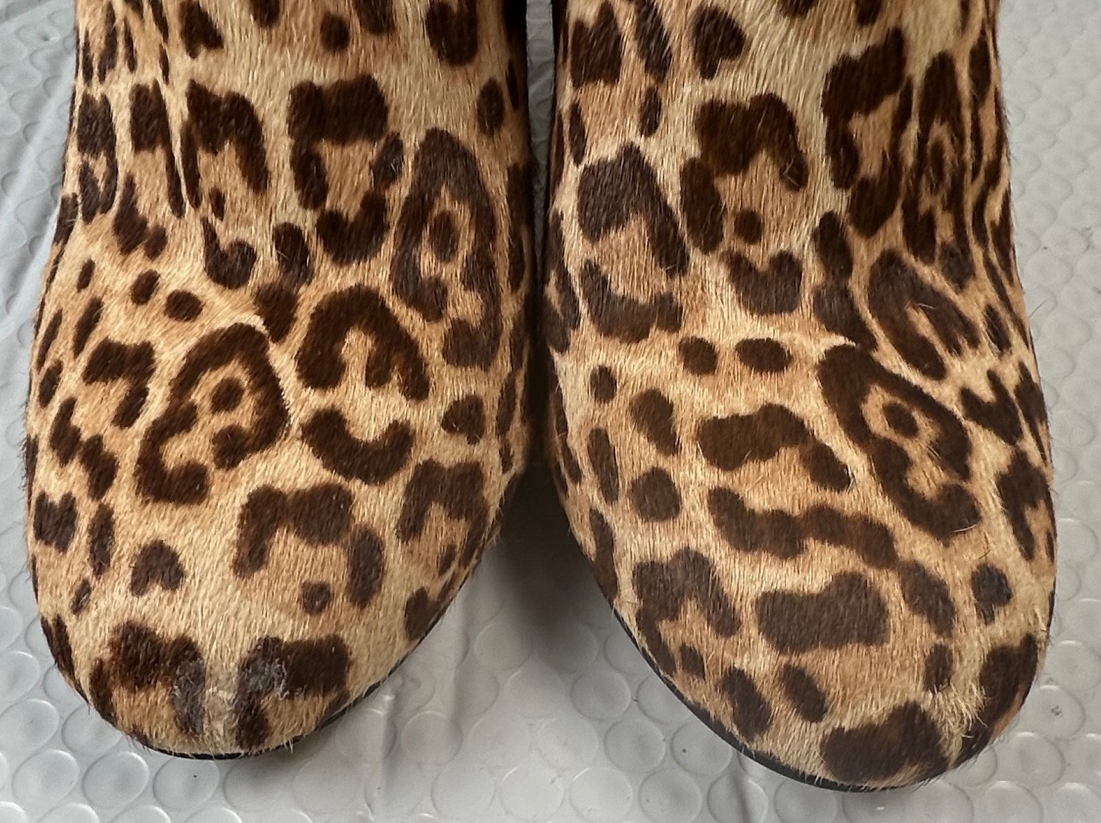 Sam Edelman Case Leopard Calf Hair Ankle Boots Chelsea Block Heel Women’s Size