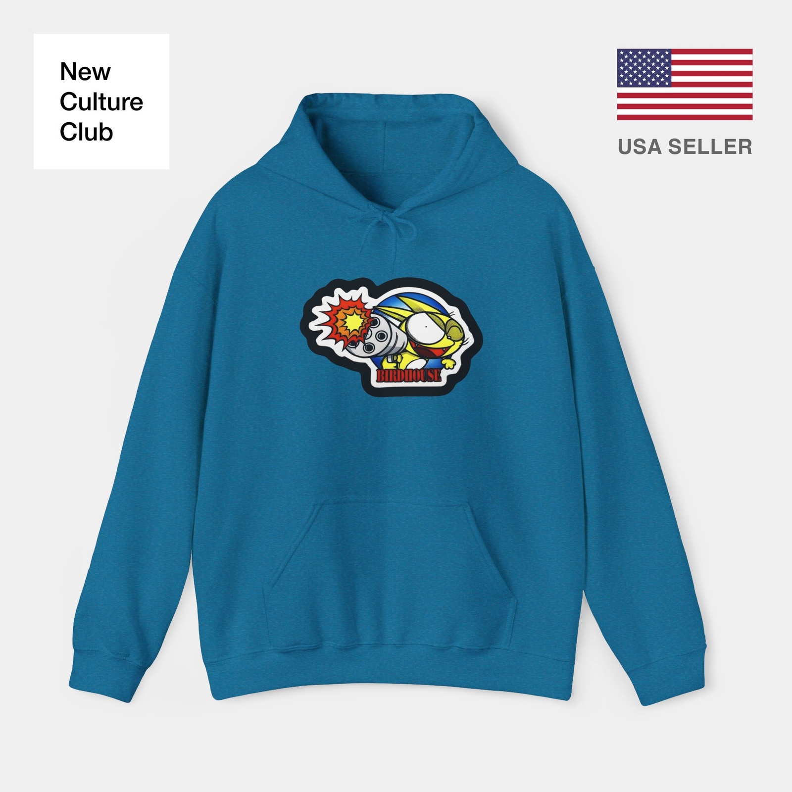 Shooter Cartoon Birdhouse Berra Santos Vintage Skateboard 2002 Hoodie Print