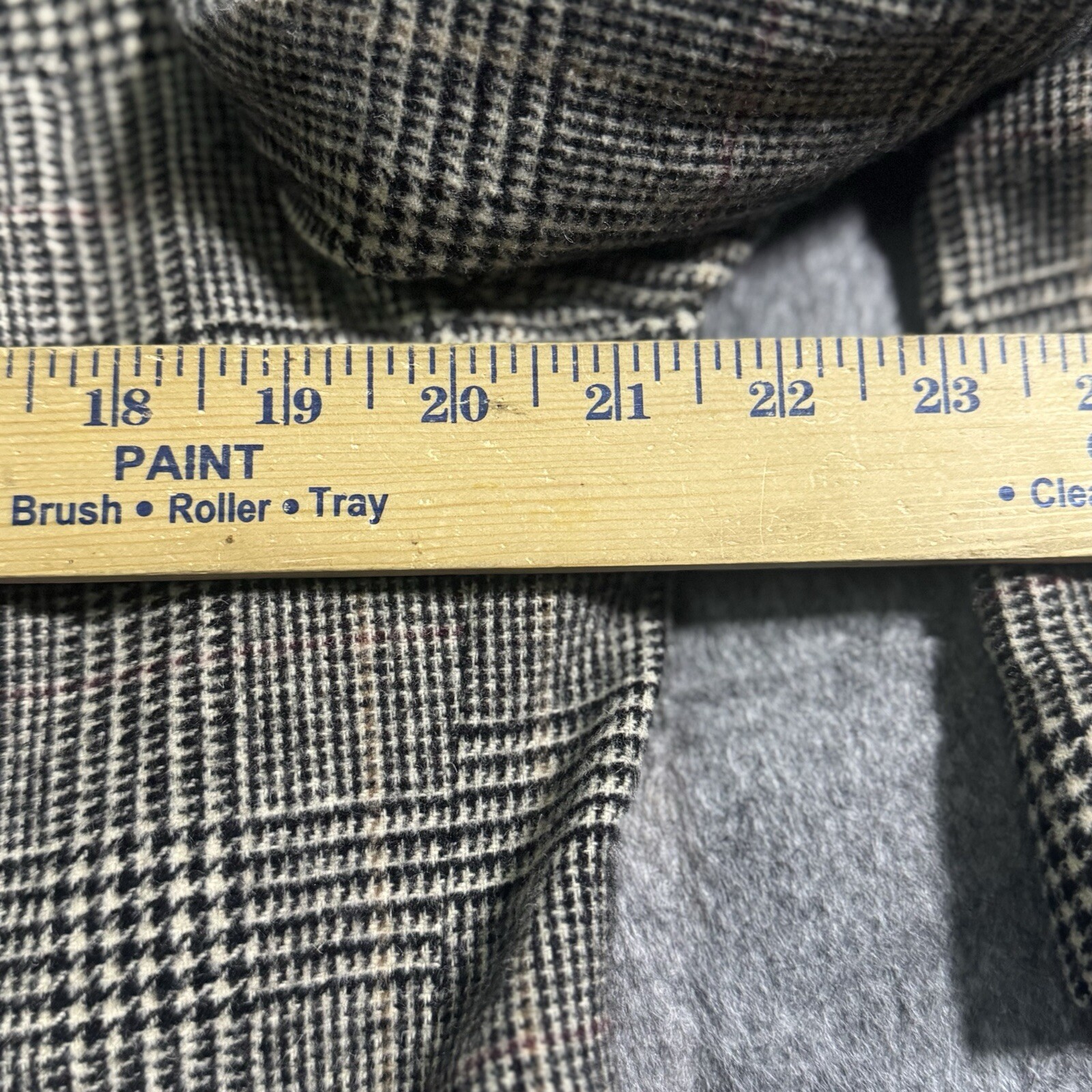 Vintage Brooks Brothers Blazer Mens 43 Regular Gray Houndstooth Plaid Camel Hair