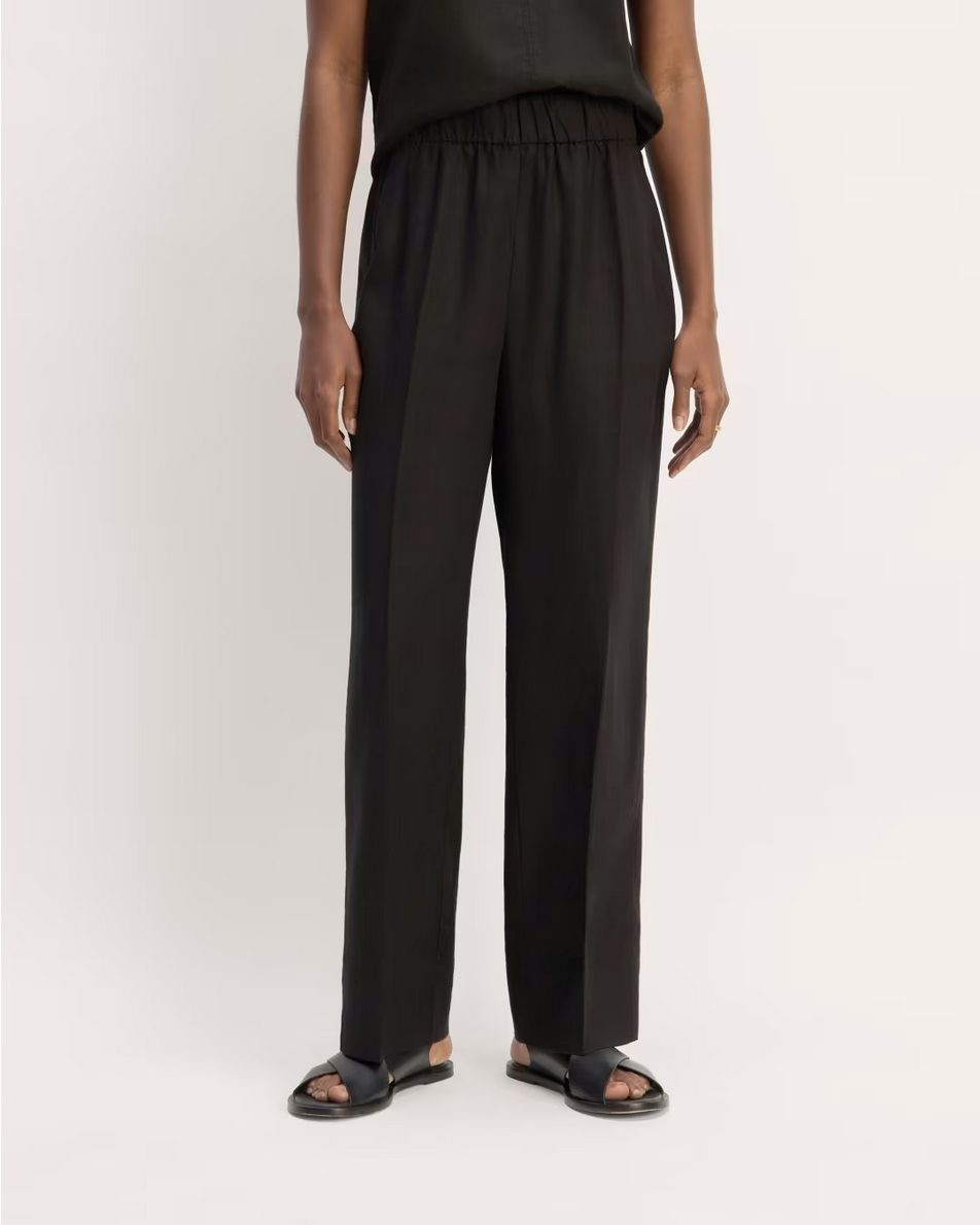 Everlane The Linen Easy Pant Black Size Medium NWT
