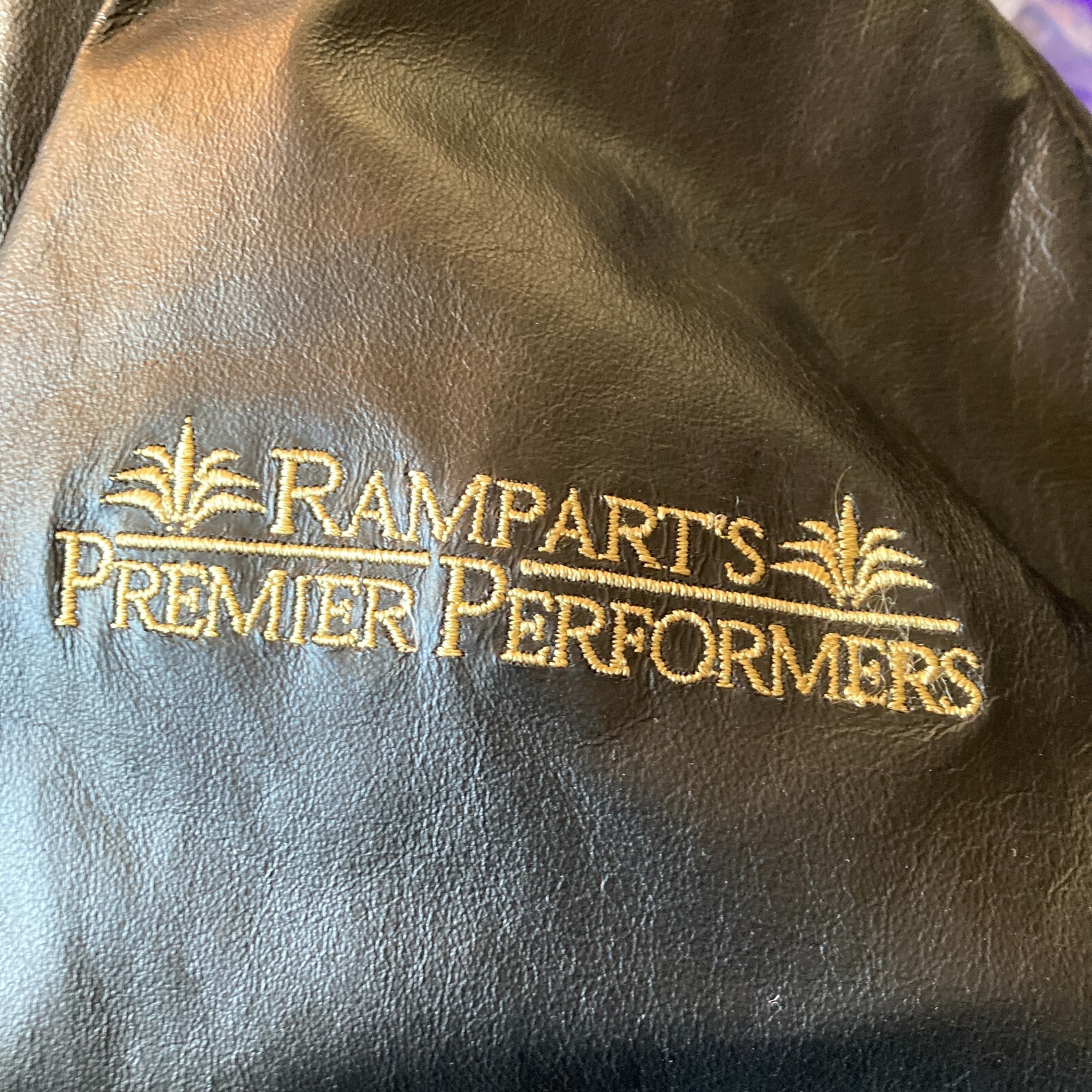 vintage burks bay leather jacket ramparts premier performers black new casino