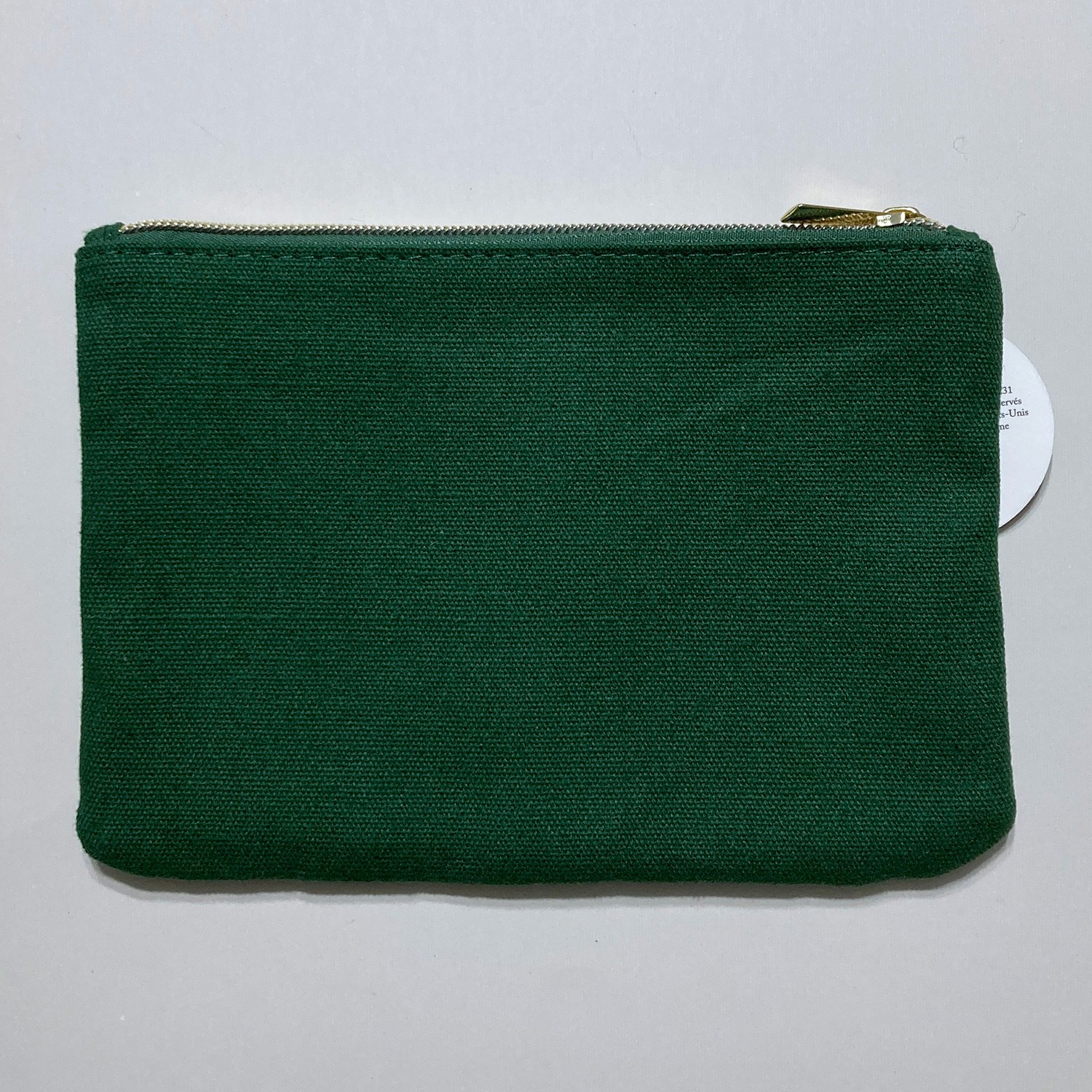 Embroidered Flower Zipper Pouch Cosmetic Bag Travel 7.75″ Green Molly & Rex