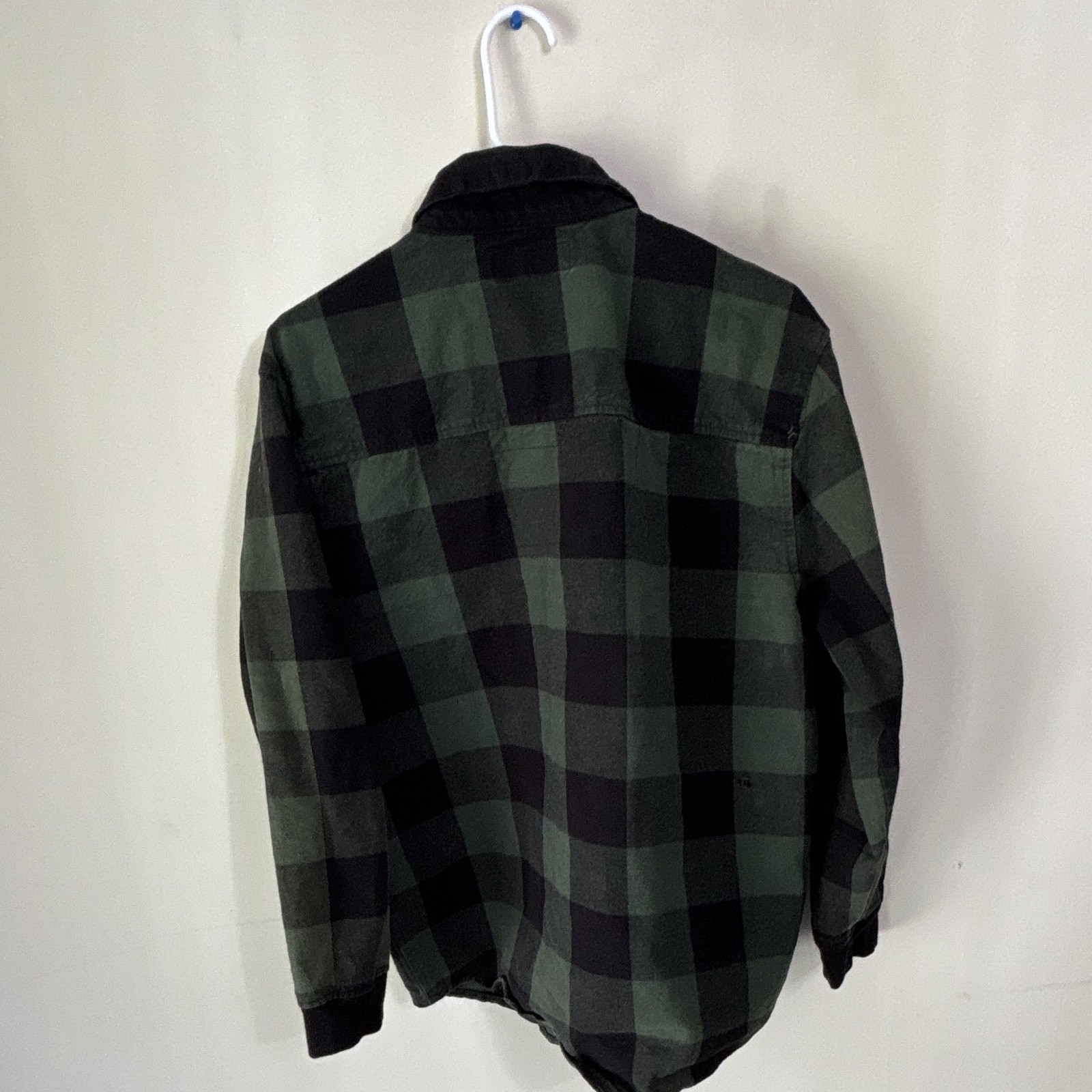 Bespoke Shirt Mens XL Green Black Plaid Flannel Long Sleeve Button-Up Pockets