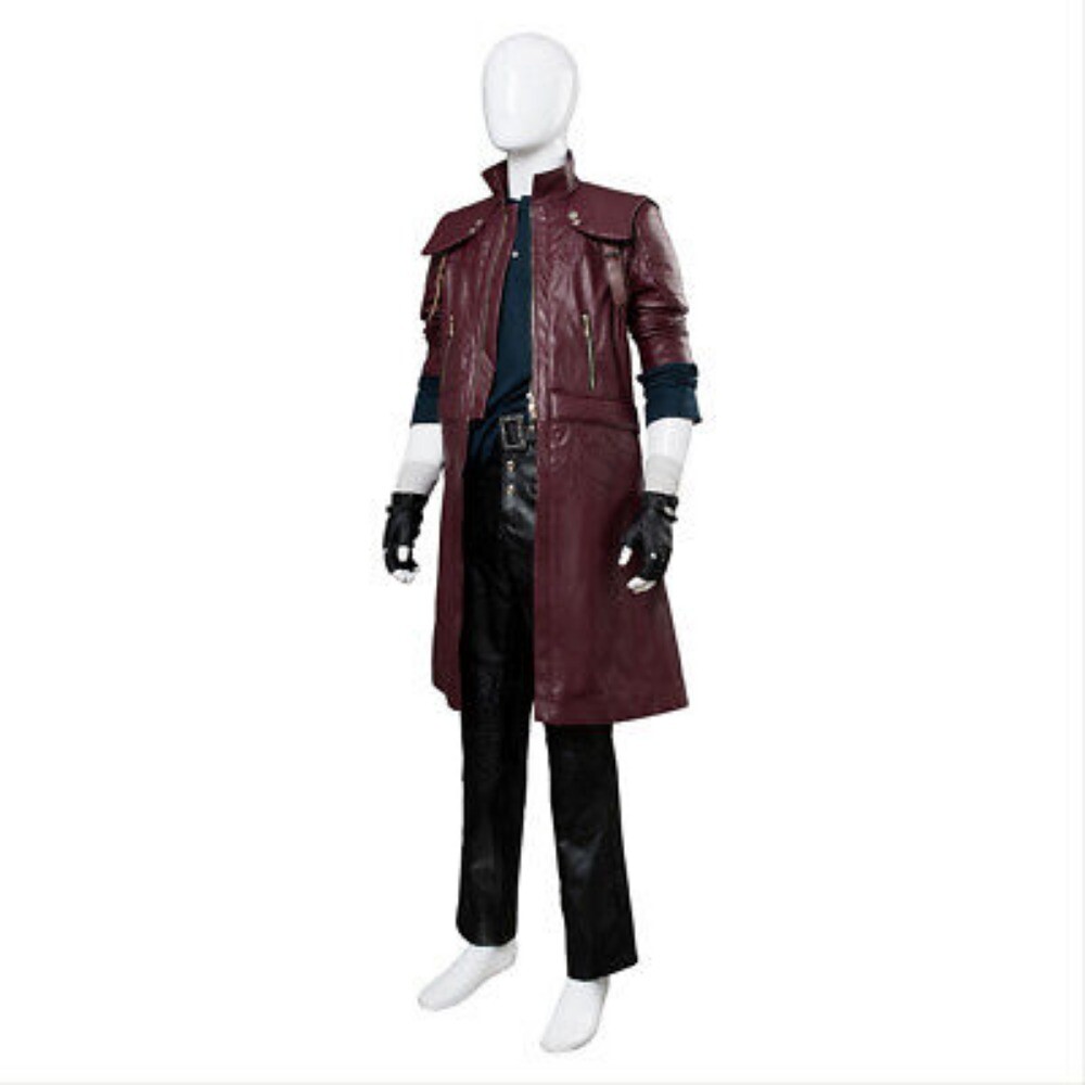 DMC5 Devil May Cry V Dante Aged Costume Cosplay Halloween Coat Outfit Full Set妈的