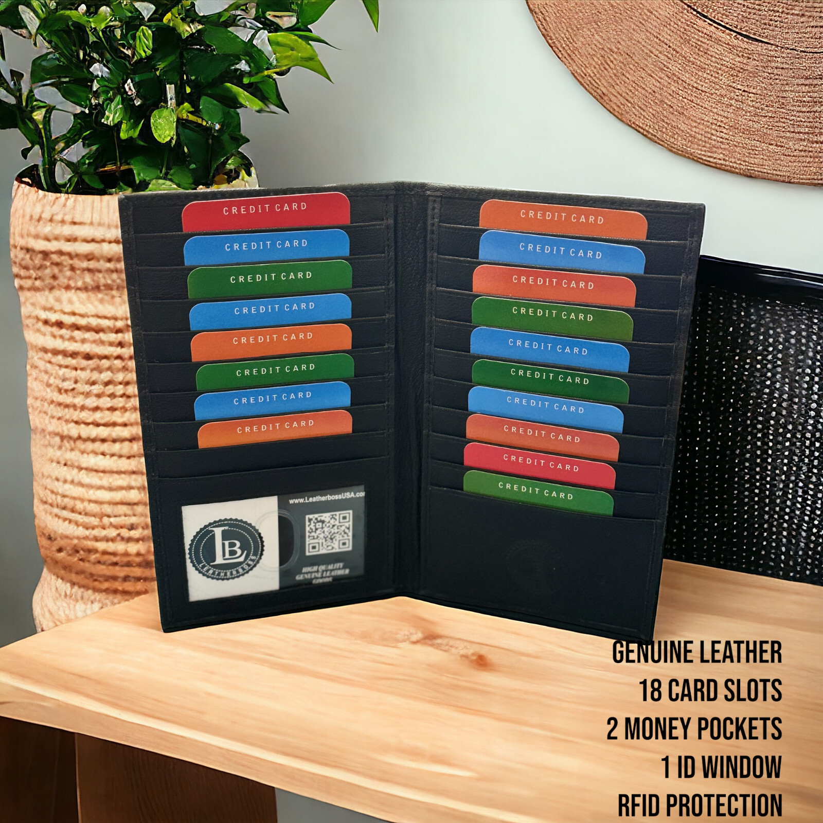 Genuine Leather Minimalist Bifold Wallets For Men RFID Blocking Slim Mens Wallet