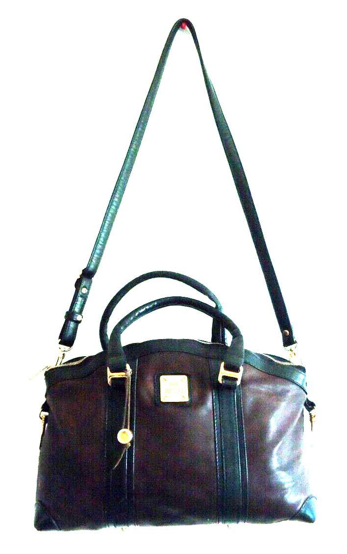 Vintage HCL Leather Goods Brown/Black Signature Leather Satchel Bag