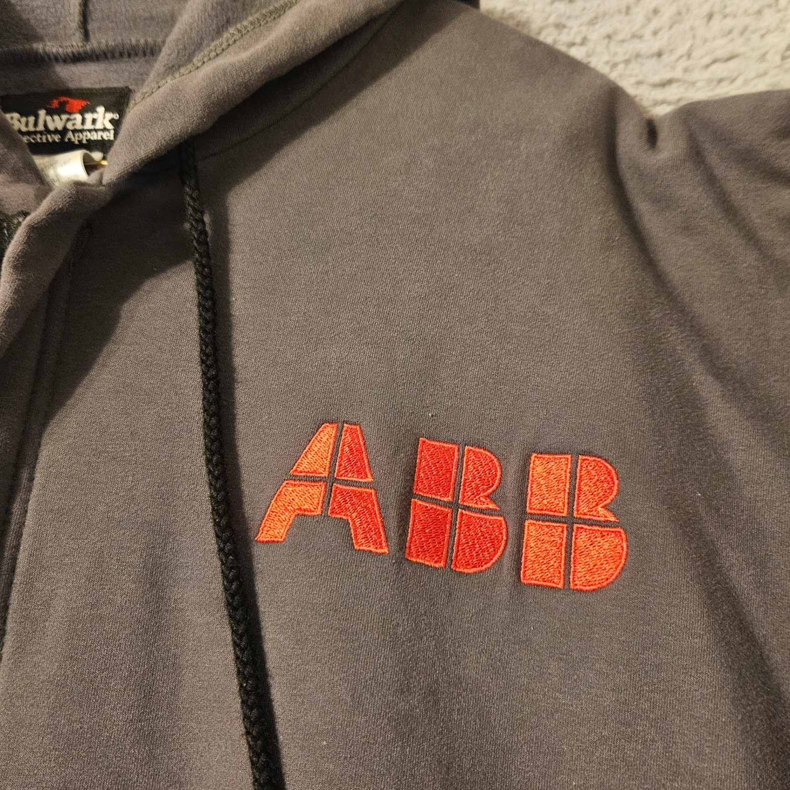 Bulwark FR Flame Resistant ABB Logo Zip Hoodie Gray CAT 2 Mens Size Large