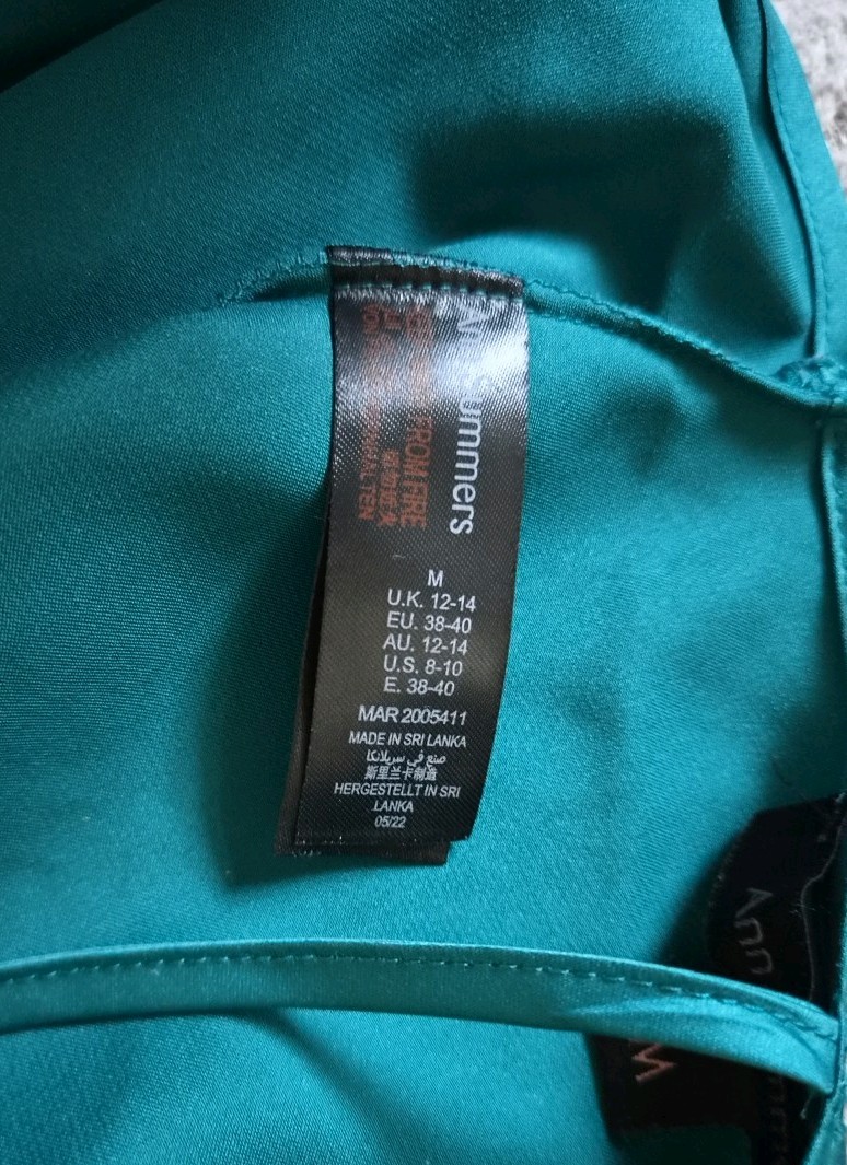 Ann Summers Teal Blue/Green Satin & Black Lace Playsuit Size Medium 12-14