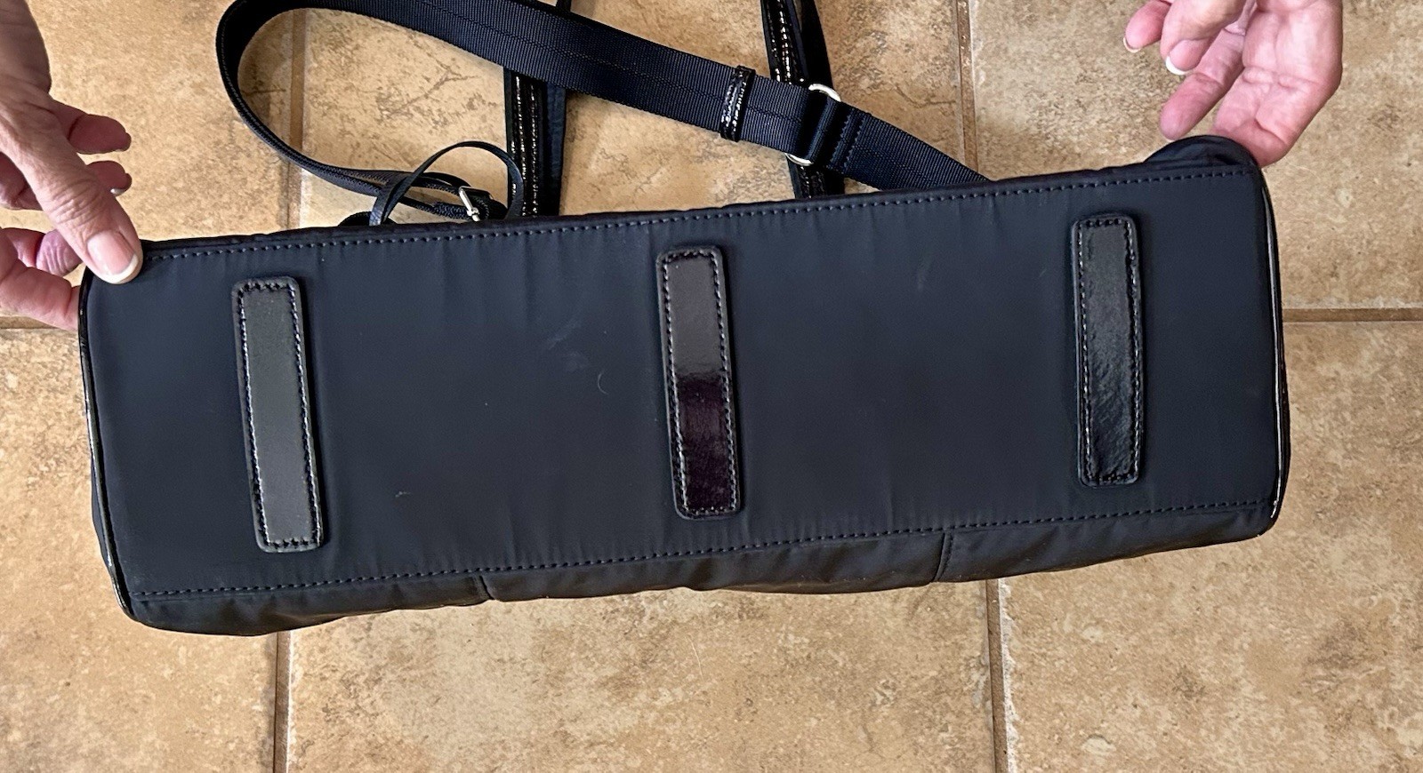 Brighton Stevie Black Microfiber Organizer Computer Laptop Briefcase Work Bag