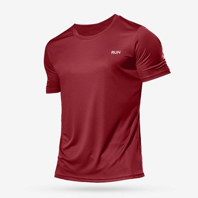 Men’s Quick Dry Short Sleeve Gym Running Moisture Wicking Round Neck T-shirt