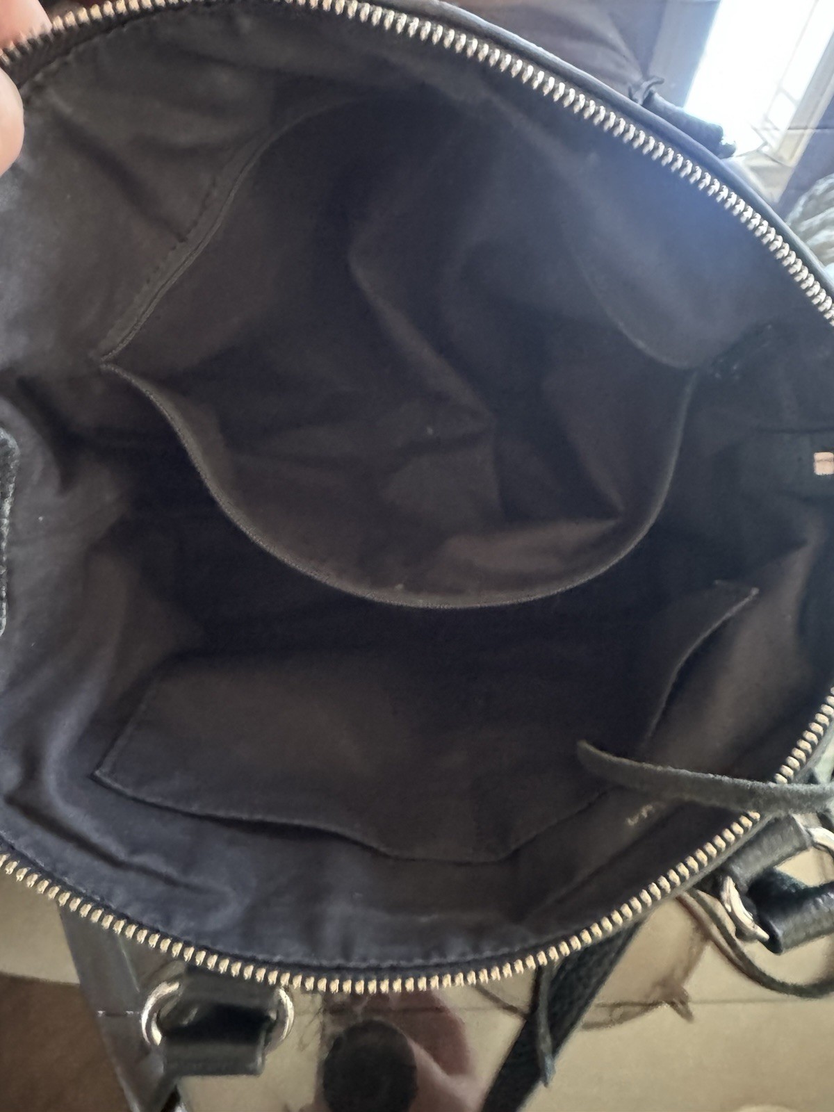 Rebecca Minkoff Black Pebbled Satchel Detachable Strap Inner Pockets