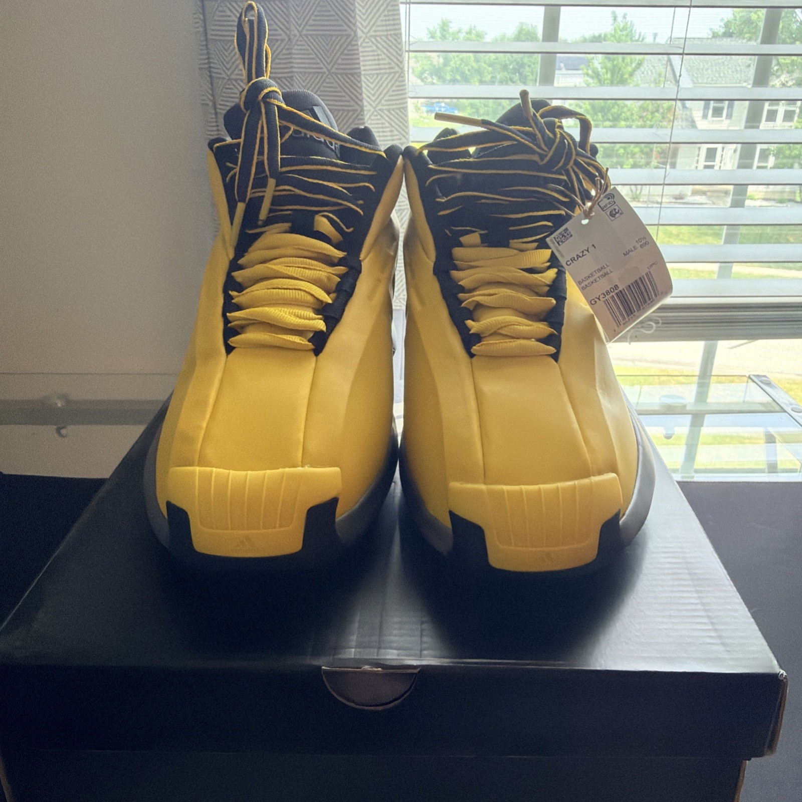 Adidas Crazy 1 US 11 Men’s Yellow Black Grey Basketball Retro Kobe GY3808 New