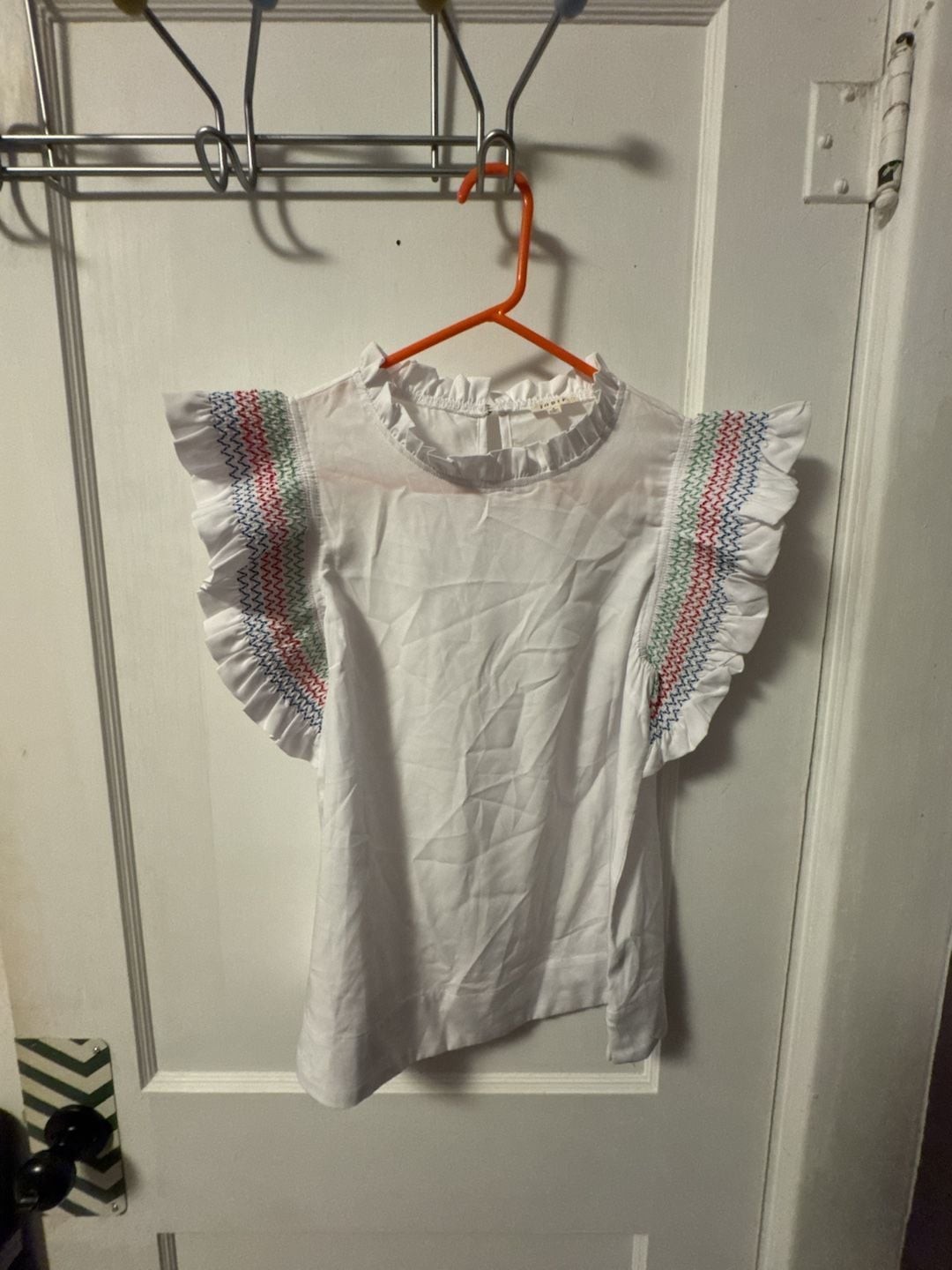 Jodifl White Smocked Ruffle Sleeve Top