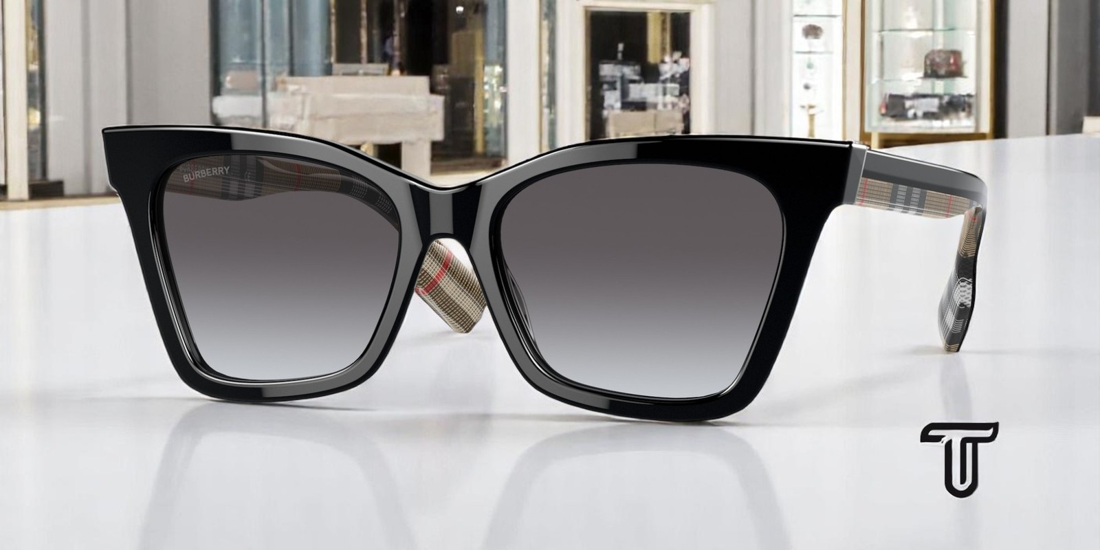 BURBERRY Elsa BE4346 39428G Black Lt Grey Grad Dk Blue 53 mm Women’s Sunglasses
