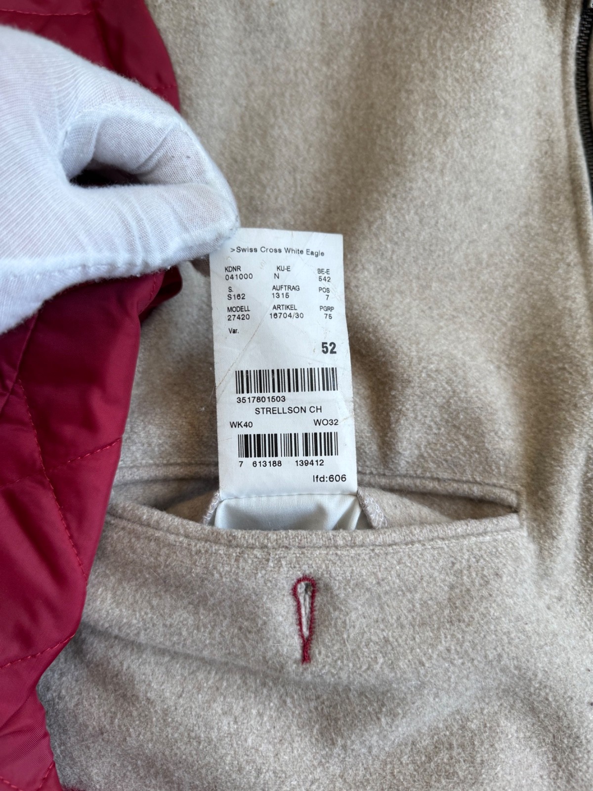 Strellson Cotton Lining Jacket Swiss Flag Military