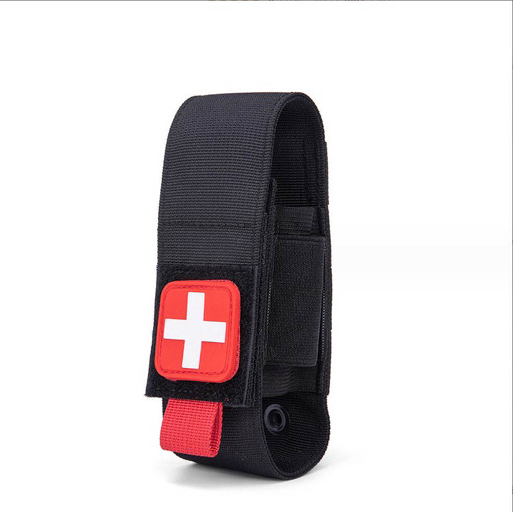 Nylon Waist Pack Tactical Molle First Aid Kit Outdoor Medical Small Black Pouch