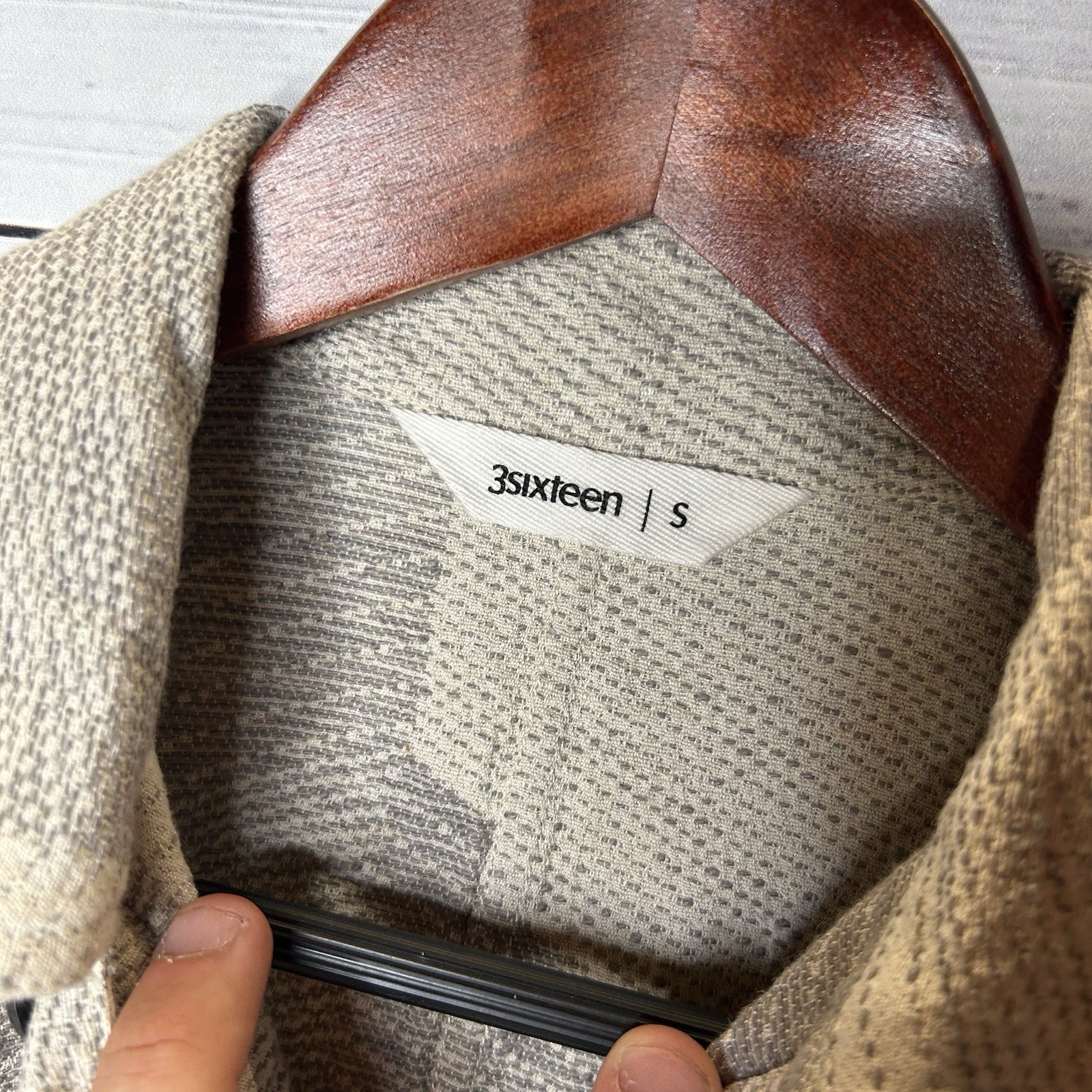 3sixteen Shop Jacket Drawstring Pants Set Ash Zig-Zag Jacquard Linen Blend Small