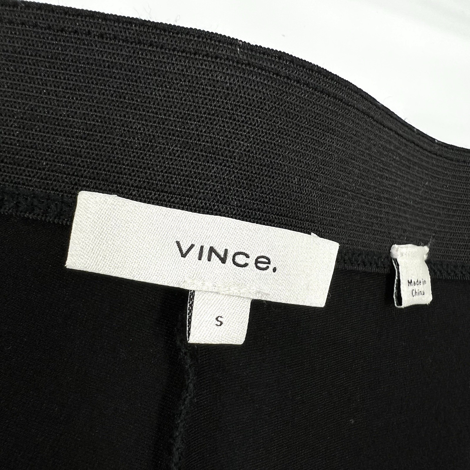 Vince Pants Womens Size Small Black Stretch Ponte Knit Elastic Waist 27.5in