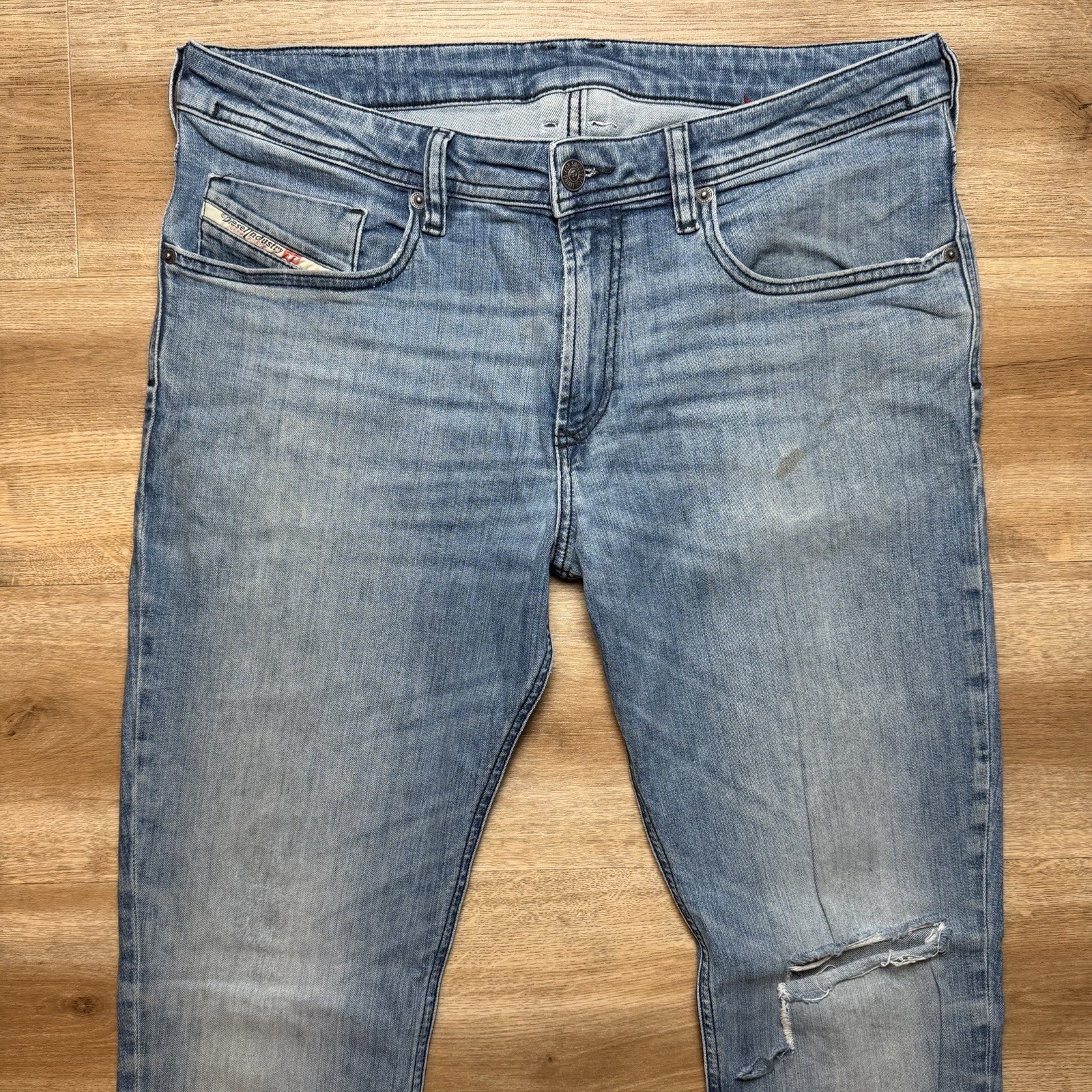 Diesel 1979 Sleenker Jeans Men 34×32 Blue Slim Skinny Stretch Thrash Punk 0LICM