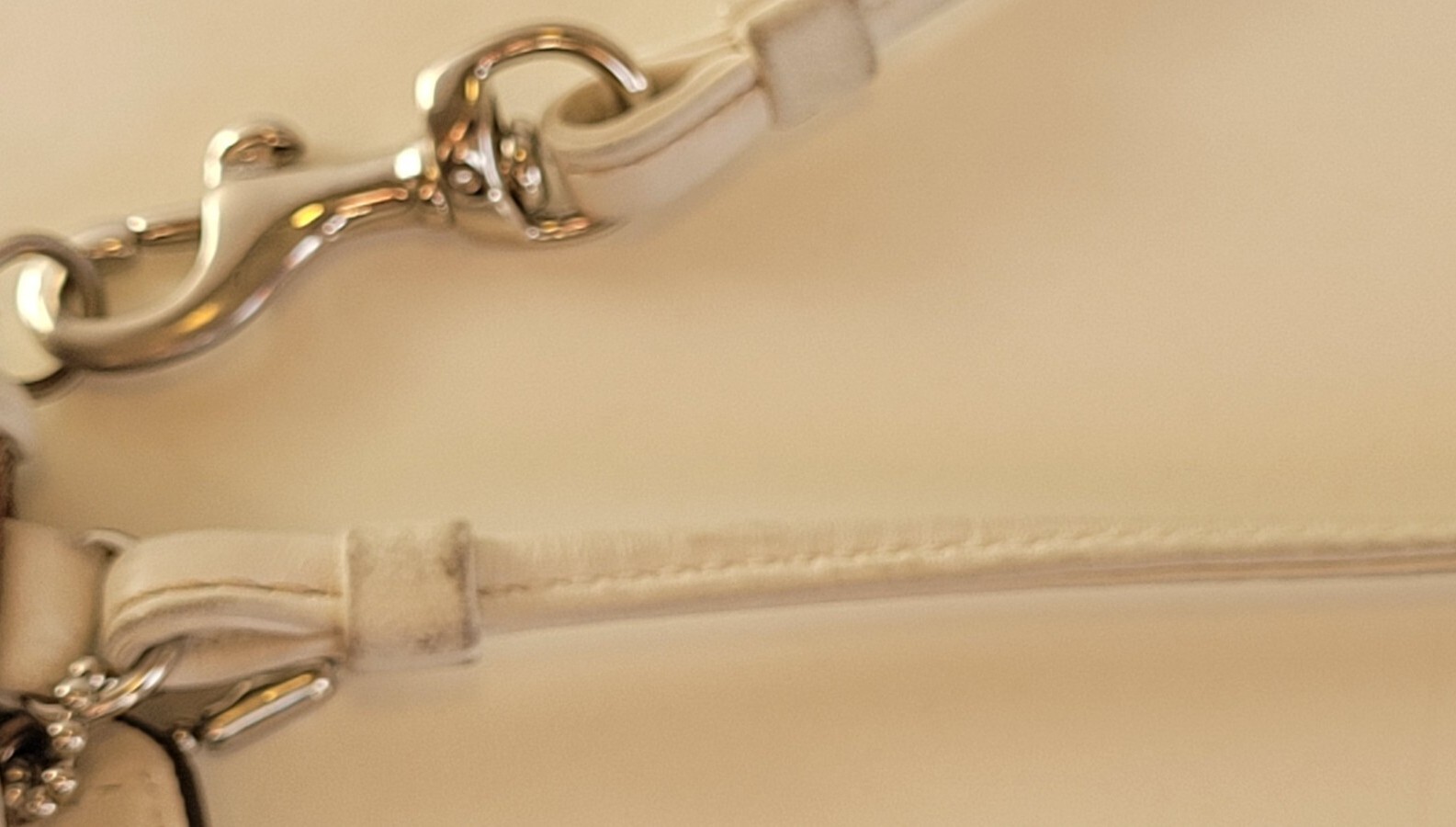Coach Wristlet Wallet Brown Monogram CC Canvas White Leather Trim Strap