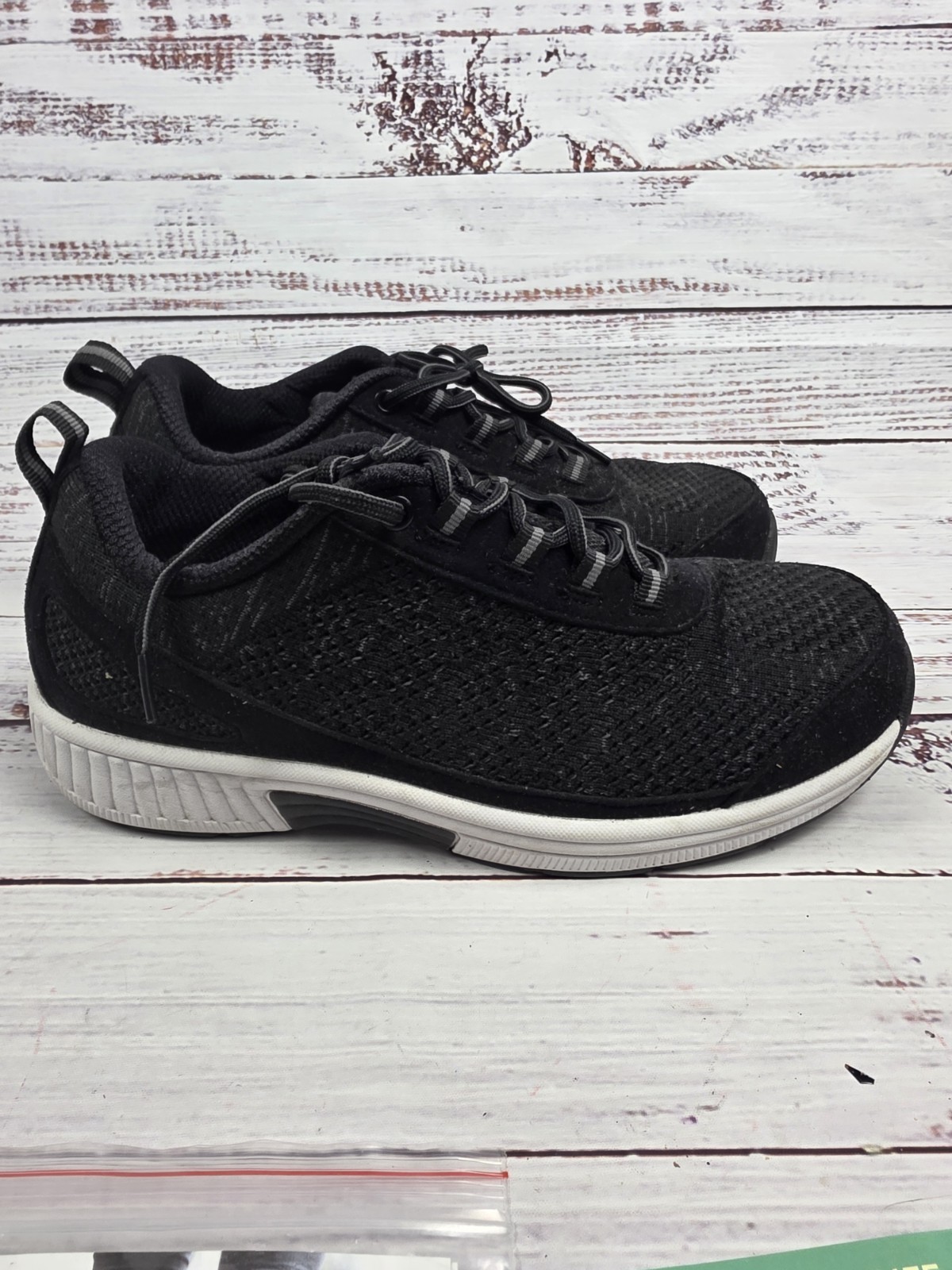 Orthofeet 619 Lava Men’s Size 7.5 X-Wide 4E Black Athletic Diabetic Walking Shoe