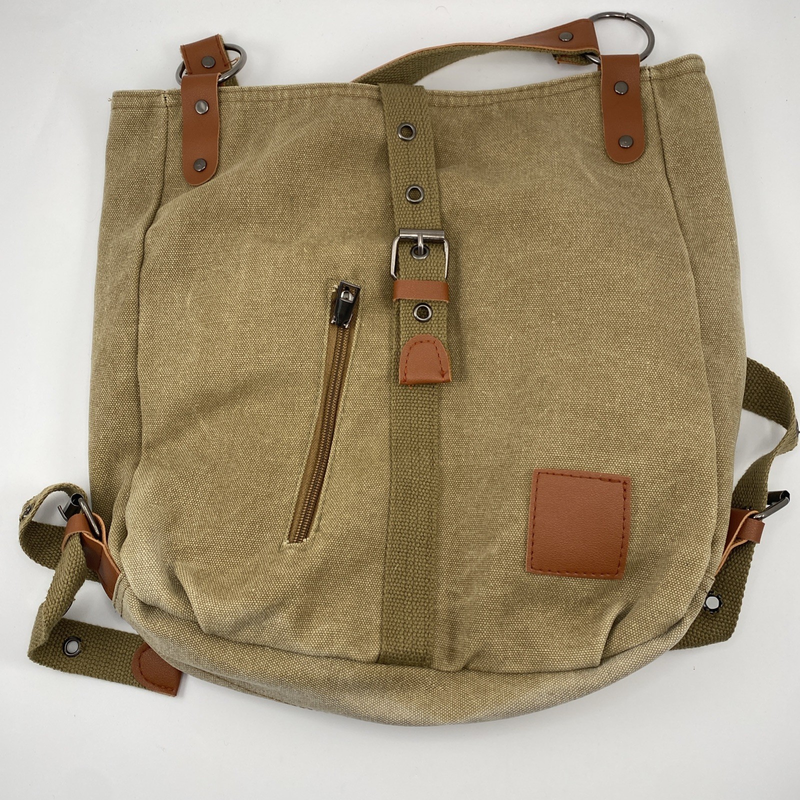 Brown Canvas Satchel Bag/Backpack – Everyday Use – Basic Simple