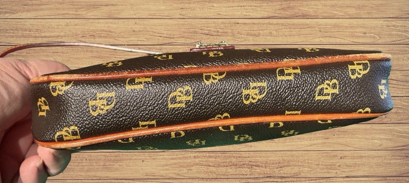 Dooney Bourke Gretta Lexi Small Crossbody Bag Dark Brown T’Moro DB Logo Monogram