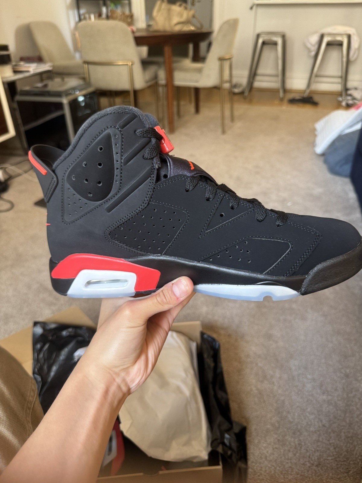 Air Jordan 6 Retro Reverse Infrared Leather Sneakers CT8529-001