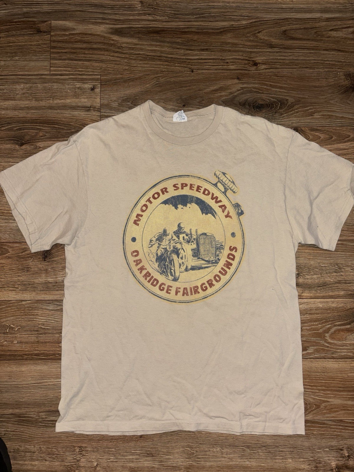 Delta Pro Weight Motor Speedway Oakridge Fairgrounds Graphic Tee Beige Men’s L