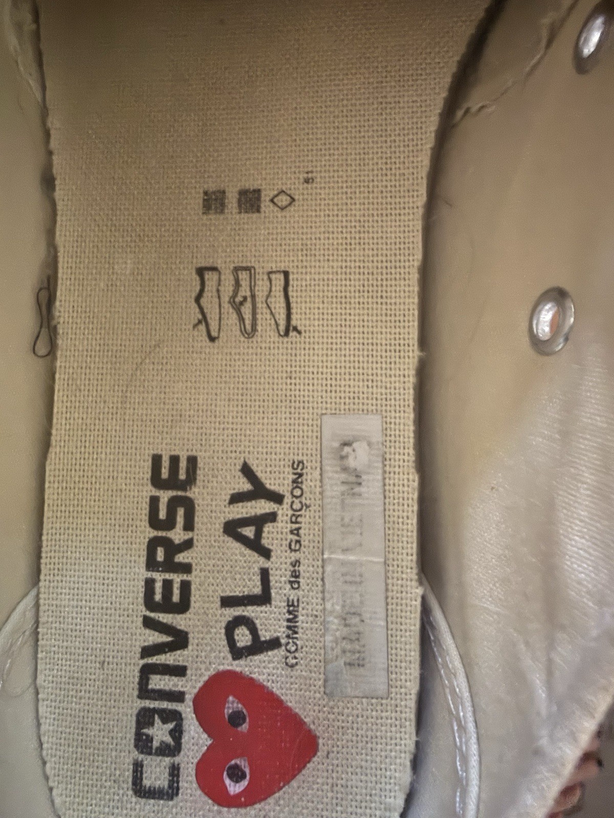 $150 Converse Comme des Garçons Play x Chuck 70 Low Multi Heart Red M-8.5,W-10.5