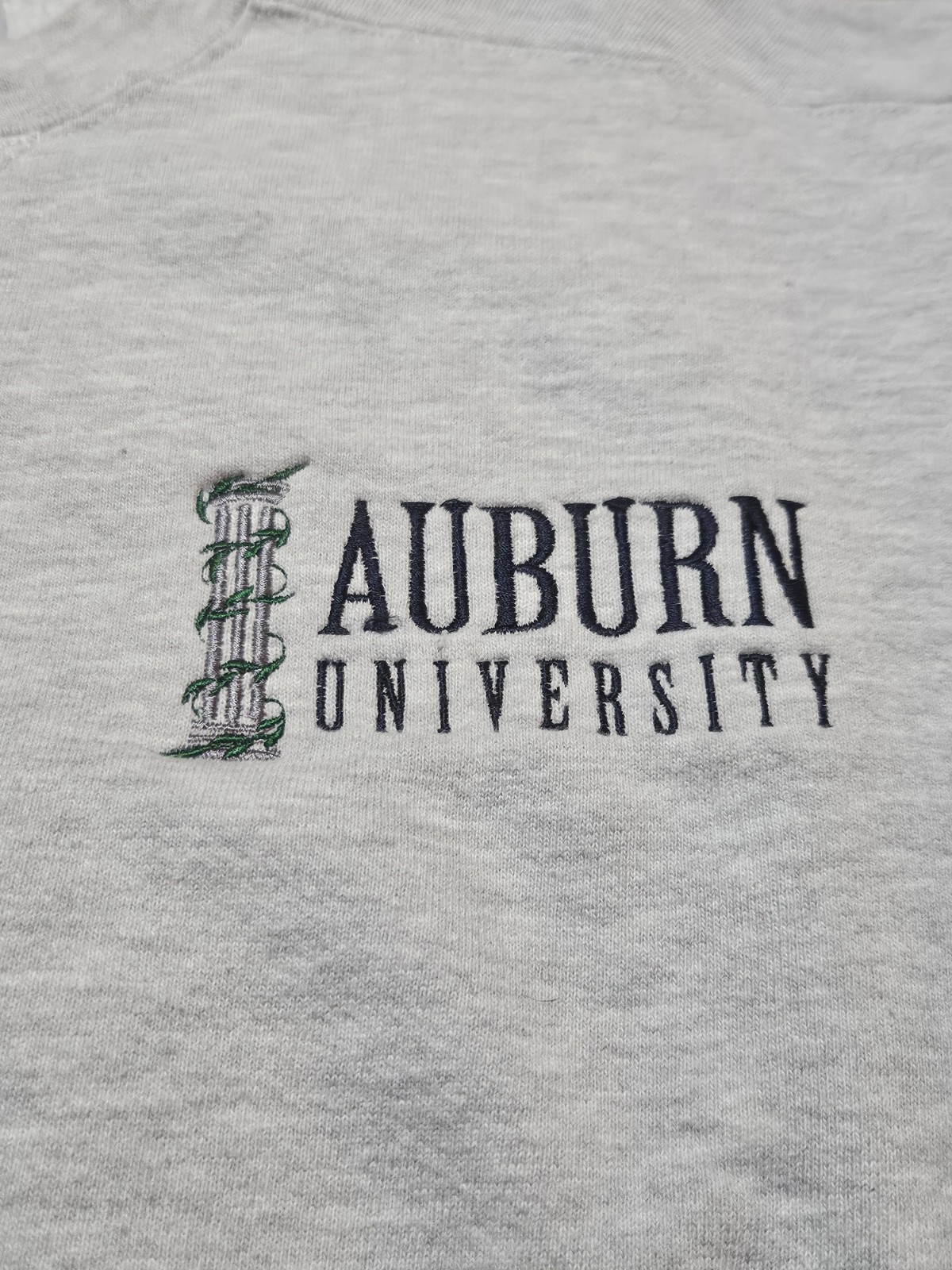 Vintage Auburn University Crewneck Russell Athletic L Embroidered Made USA