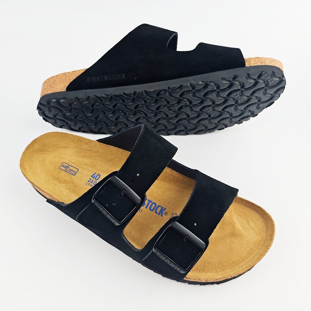 Birkenstock Arizona Black Suede Leather Unisex Sandals Size EU 37-45