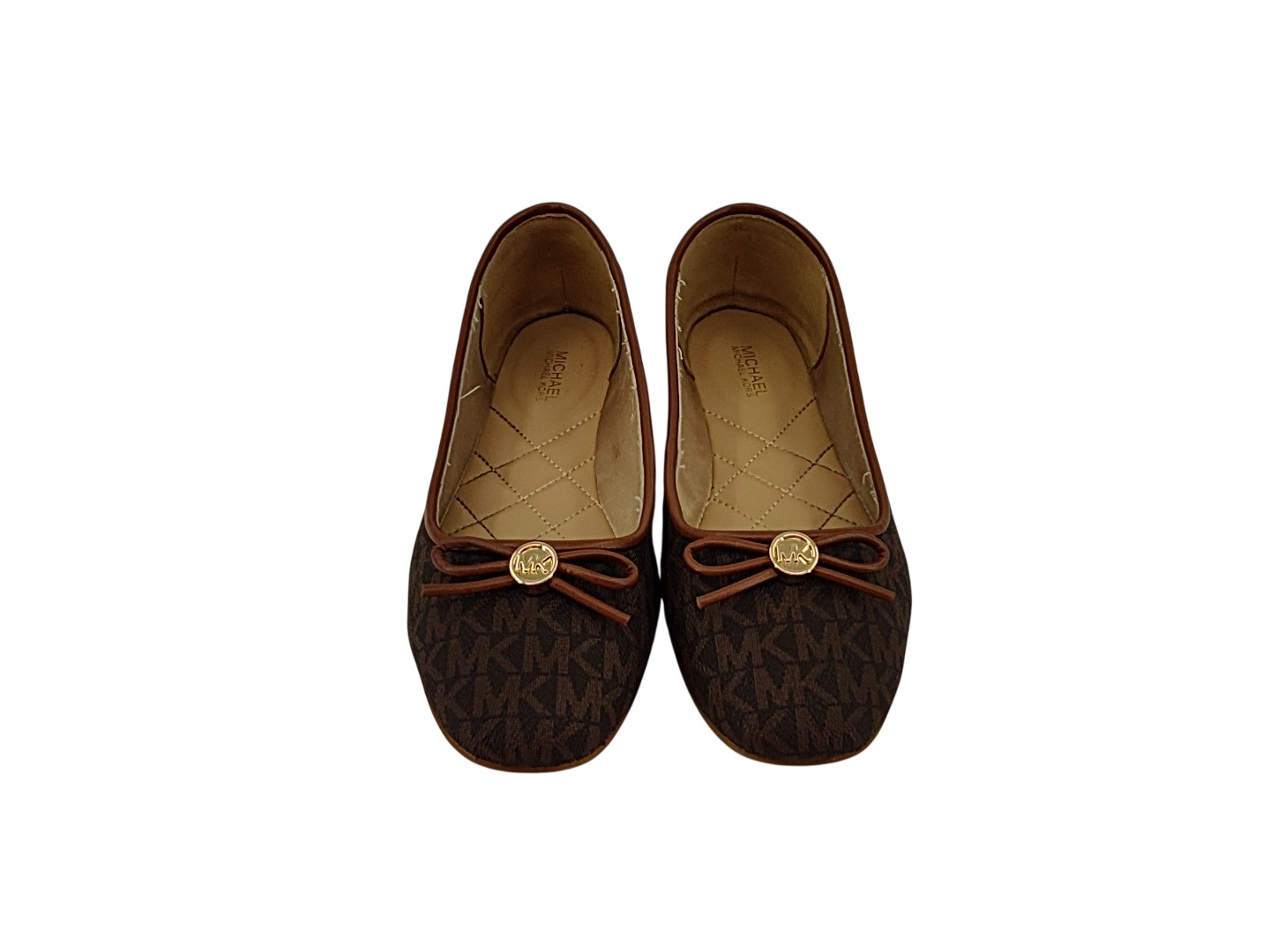 Michael Kors Women Savannah Signature Logo Ballet Flats Shoes Brown 7