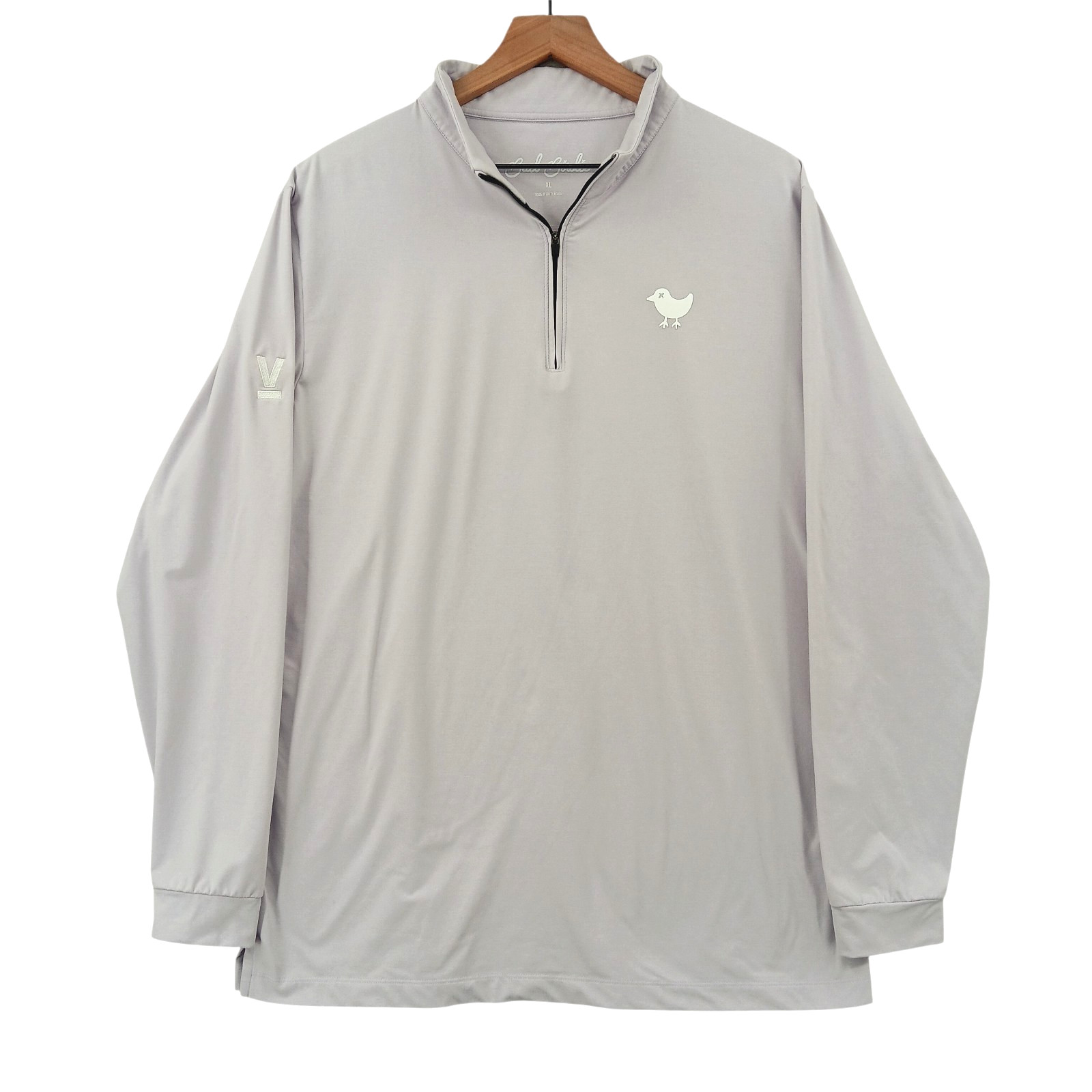 Bad Birdie 1/4 Zip Sweater Mens XL Light Purple Nylon Poly Stretch LS Golf 46″