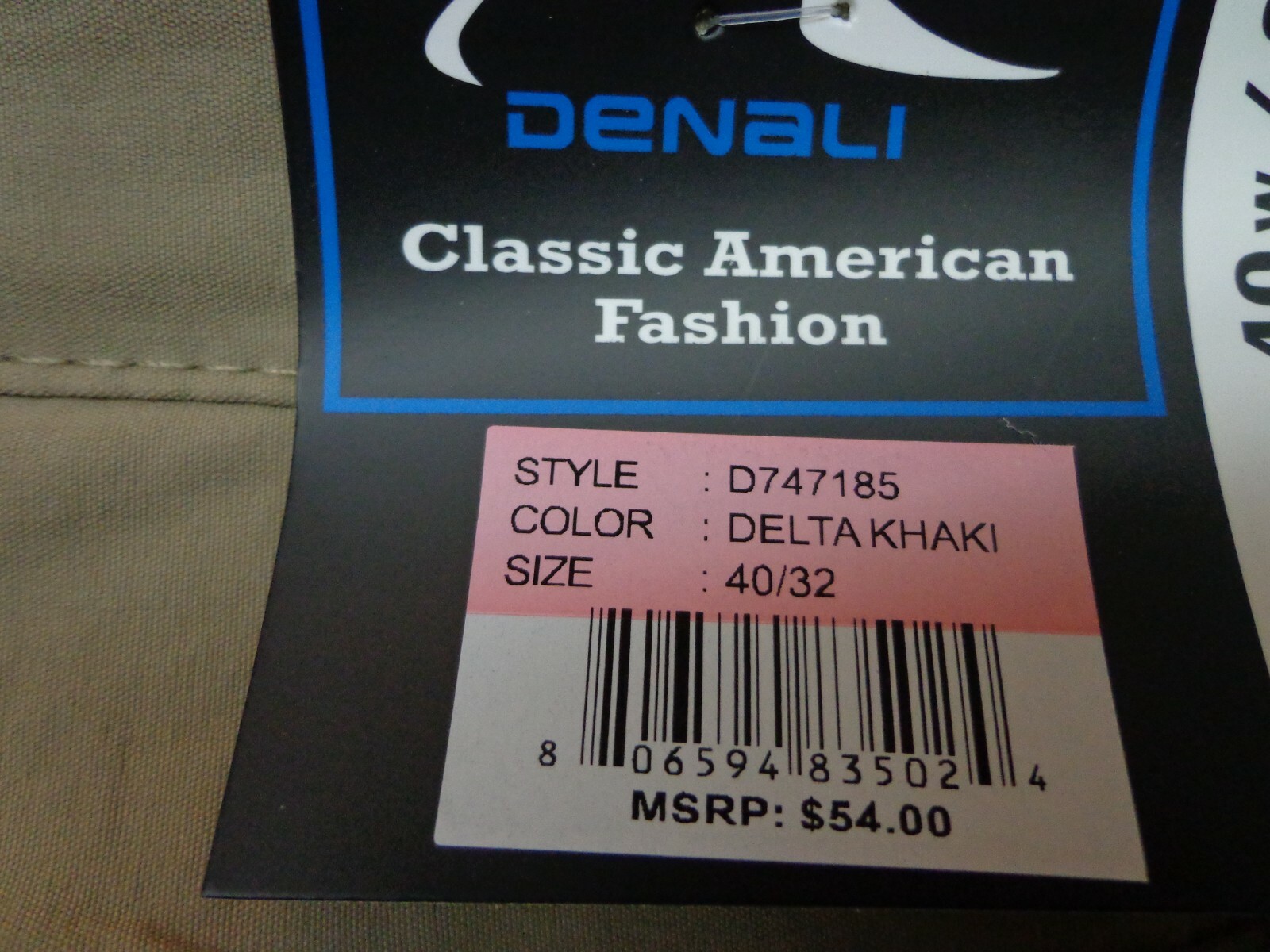 DENALI Delta Khaki Technical Stretch Pants NWT 40/32 MSRP $54