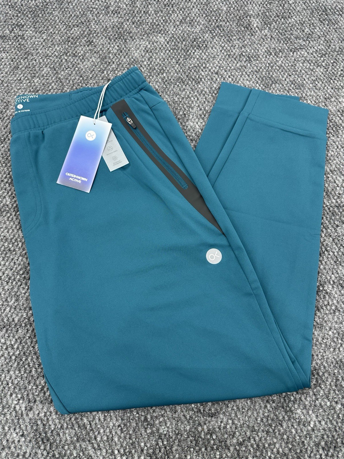 Outerknown Men’s Large Performance Active Joggers Pants Blue Comfort Stretch NEW