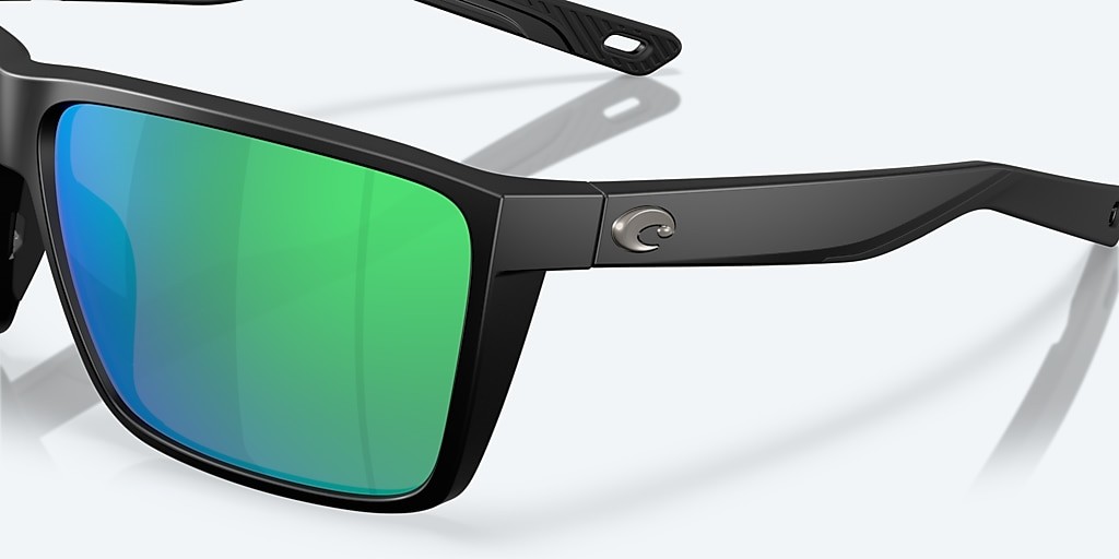 Costa Del Mar Rincon II Matte Black/Green Mirror 580P Polarized 64 mm Sunglasses
