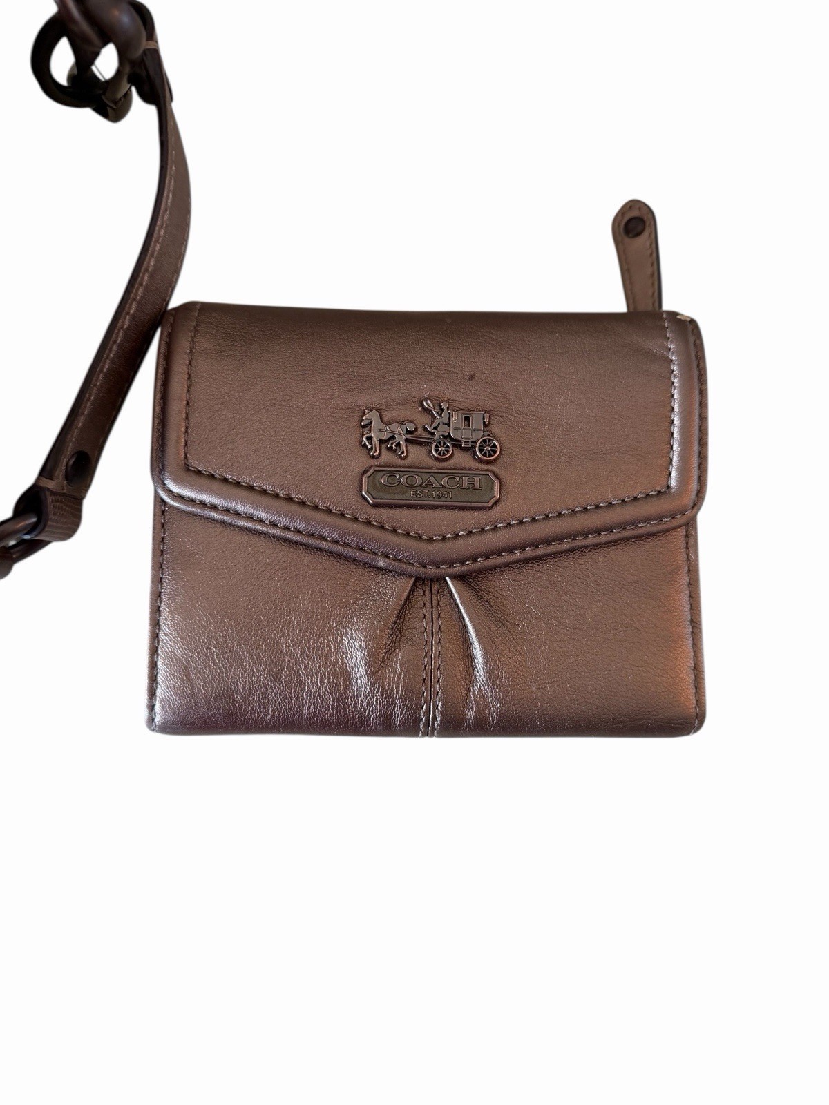 COACH 15960 *Madison Sophia* Bronze Leather Satchel Shoulder Purse -with Wallet