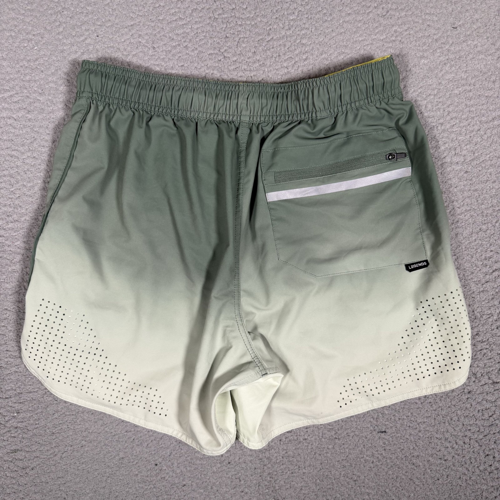 Legends Shorts Mens Medium Gray Ombre Luka Elastic Waist Drawstring Running Gym