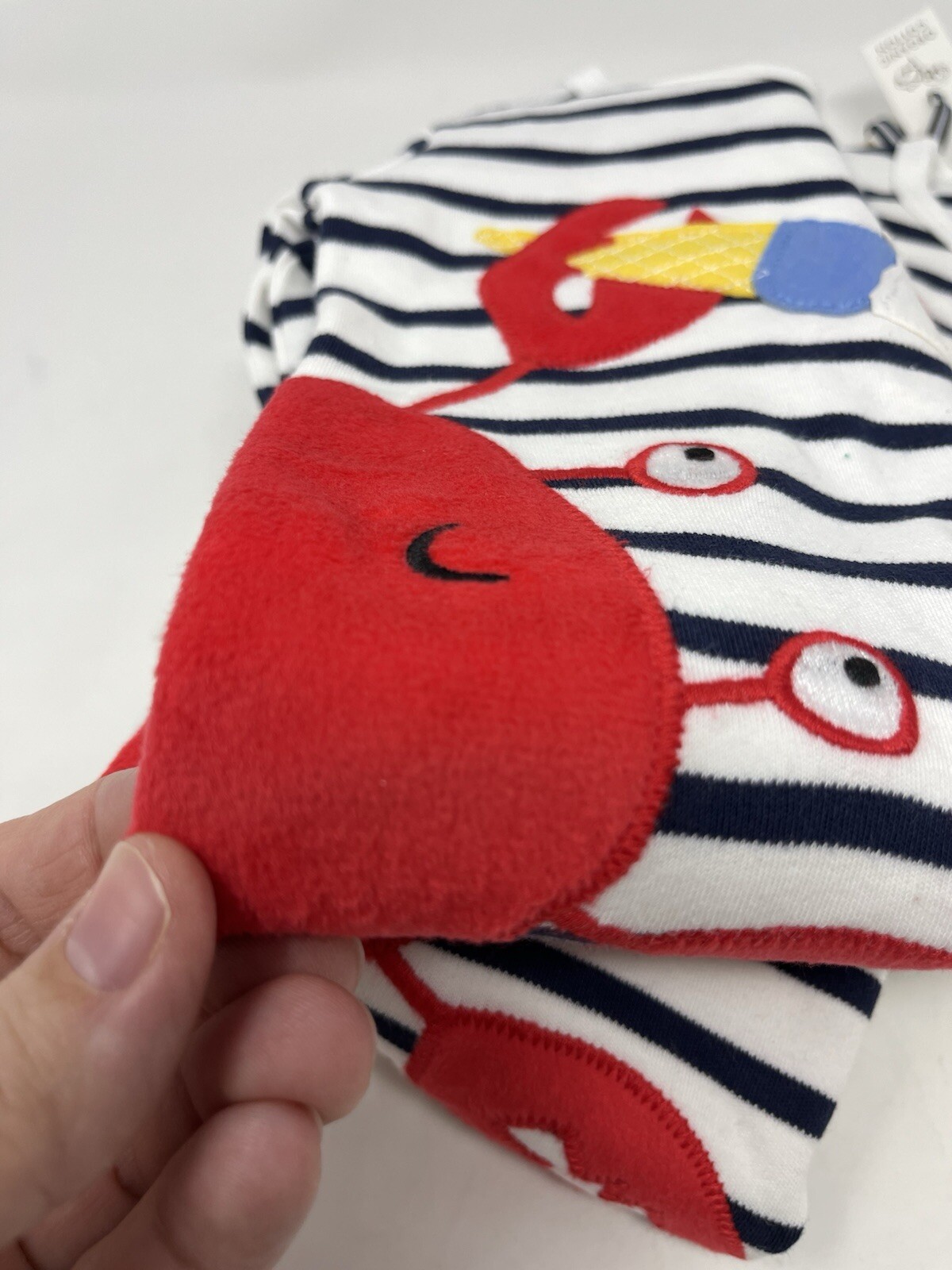 Joules – Winfield Cotton Zip Sleepsuit – Navy Crab 0-3 Months