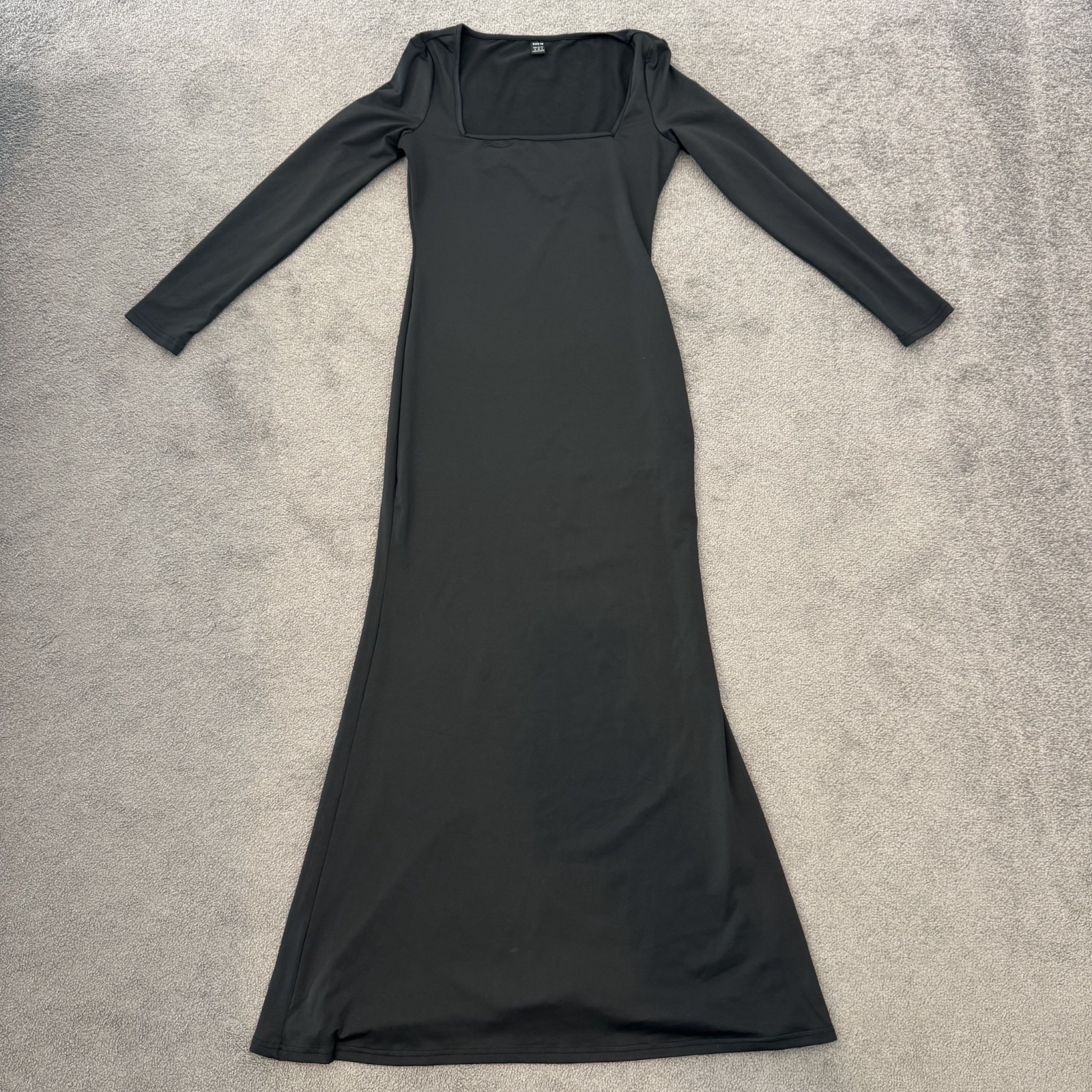 Shein Elegant Long Sleeve Square Neck Maxi Dress Form Fitting Length Size M