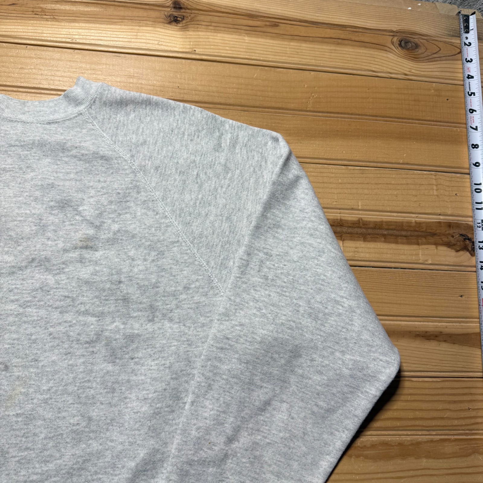 Vintage 90s Blank Raglan Heather Fleece Crewneck Pullover Sweatshirt USA – Large