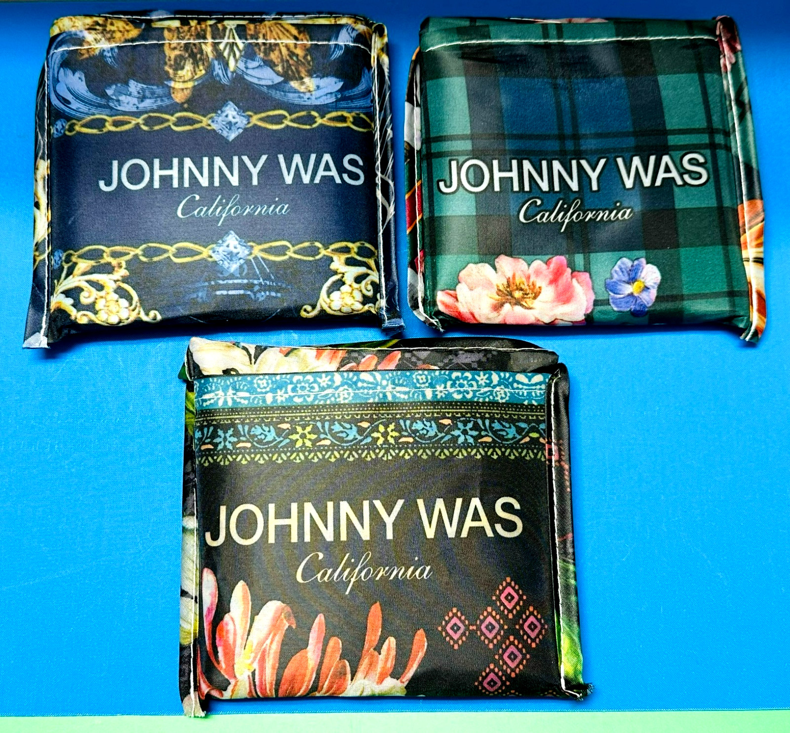 New Johnny Was California Reusable Nylon Floral Tote Shopping Bag: YOUR CHOICE