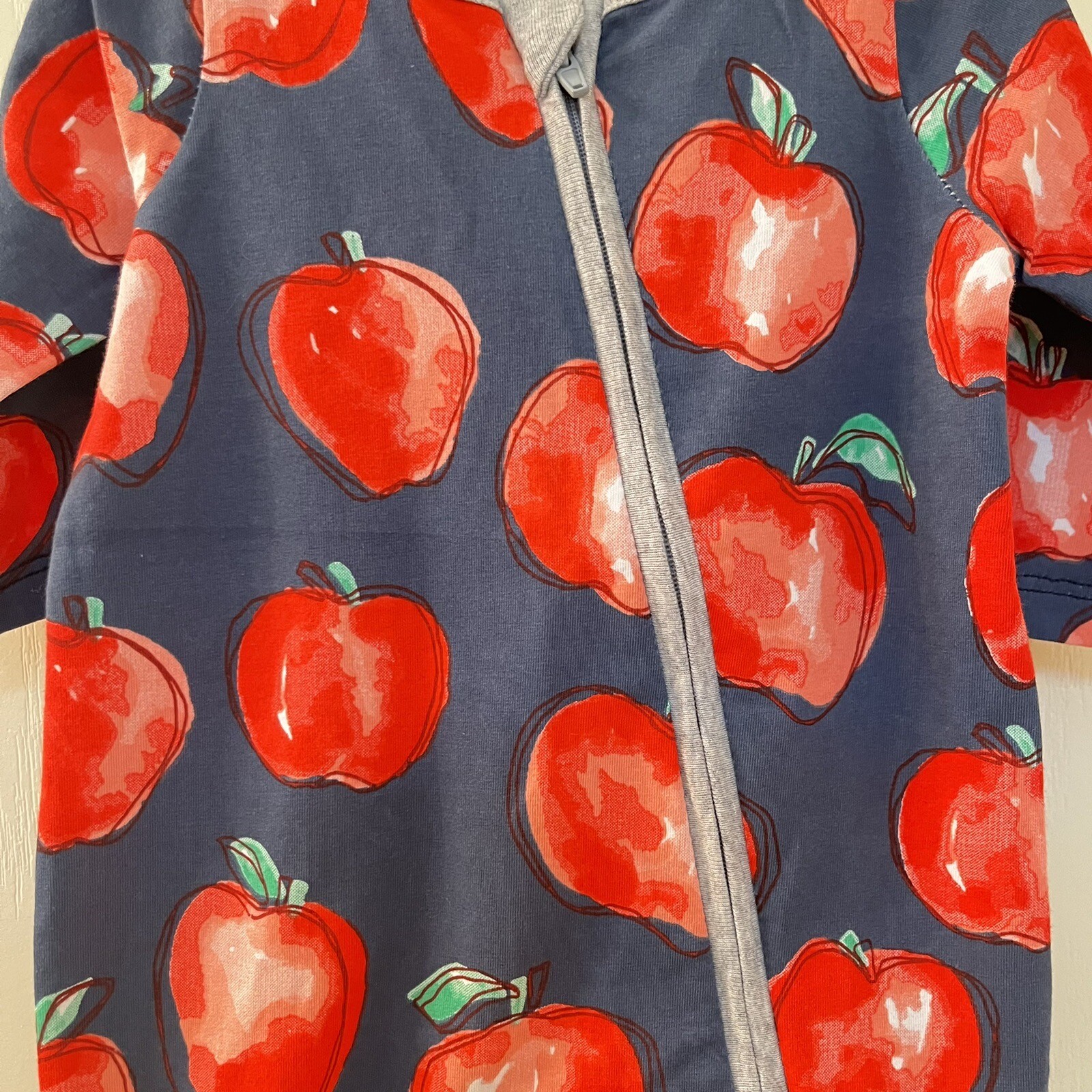 Mud Pie Apple Sleeper Footie Zippy One Piece Girls Size 0-3 Months NWT