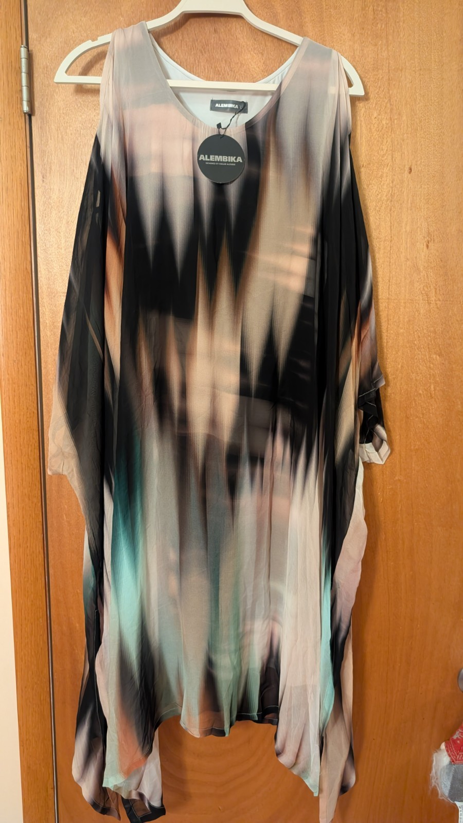 NEW Alembika Cold Shoulder Caftan, Plume Size L