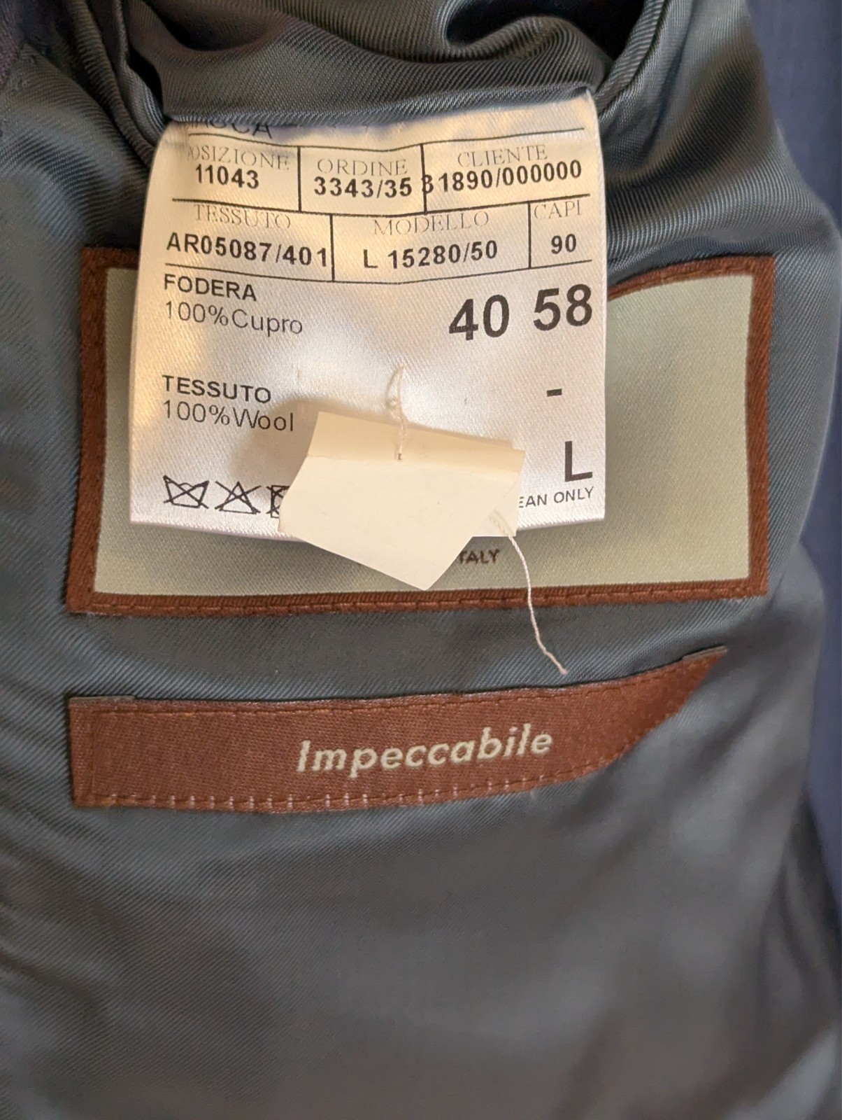 CANALI Impeccabile 100% Wool Suit , Model 15280, Mid Blue, Size 48 L (58 EU) NEW